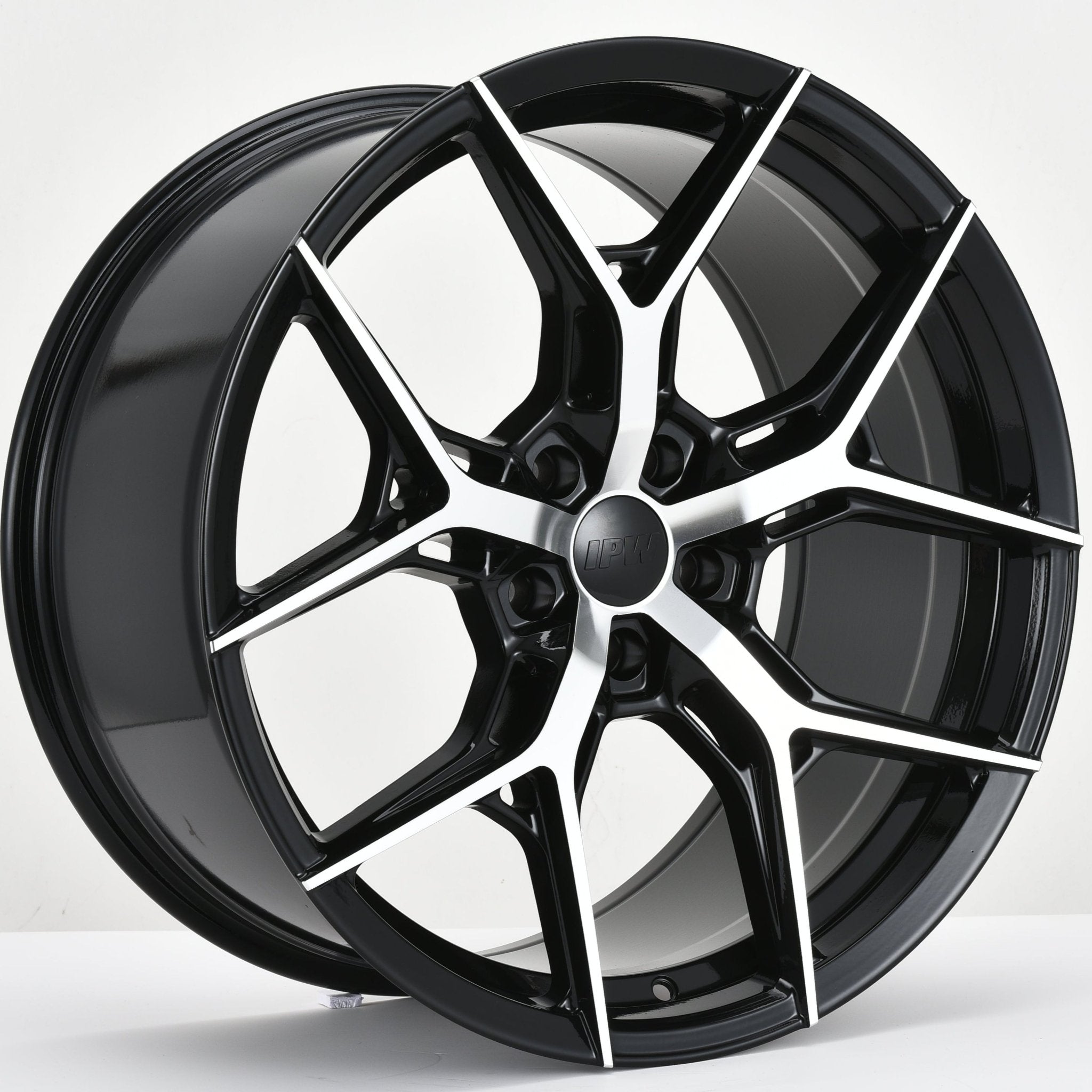 W1500 1696 Black Machined Face 20x8.5 Et35 5x114.3 CB73.1 - Gun Hill Tire House (WTW - WHOLESALE TIRES & WHEELS)
