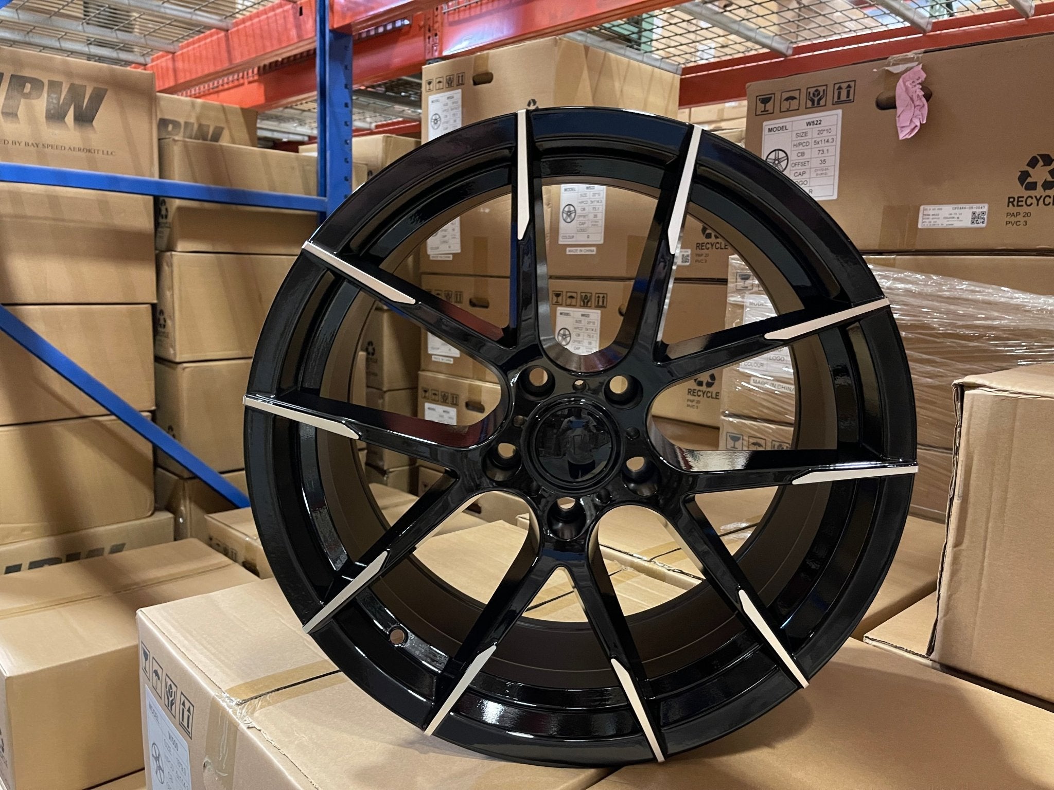 W1504 1641 Black Machined Face 18x8.5 ET35 5x114.3 CB73.1 - Gun Hill Tire House (WTW - WHOLESALE TIRES & WHEELS)