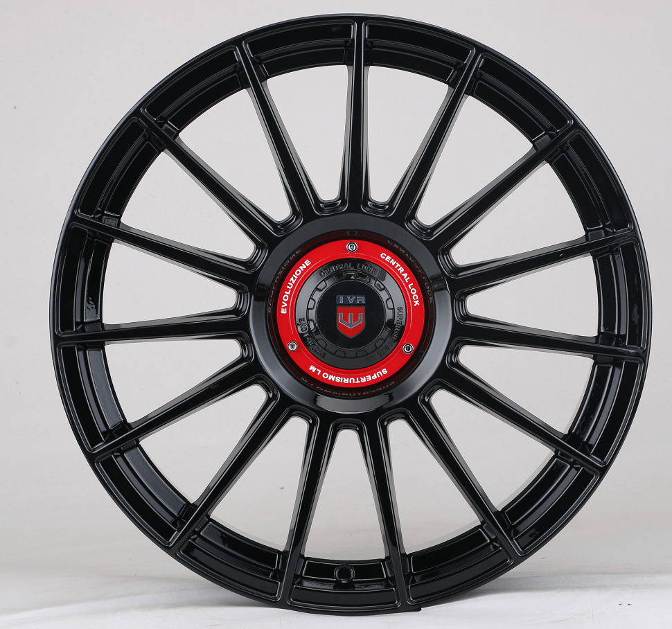 W1544 IVF - 257 Gloss Black 18x8.0 ET35 5x112 /114.3 CB73.1 - Gun Hill Tire House (WTW - WHOLESALE TIRES & WHEELS)