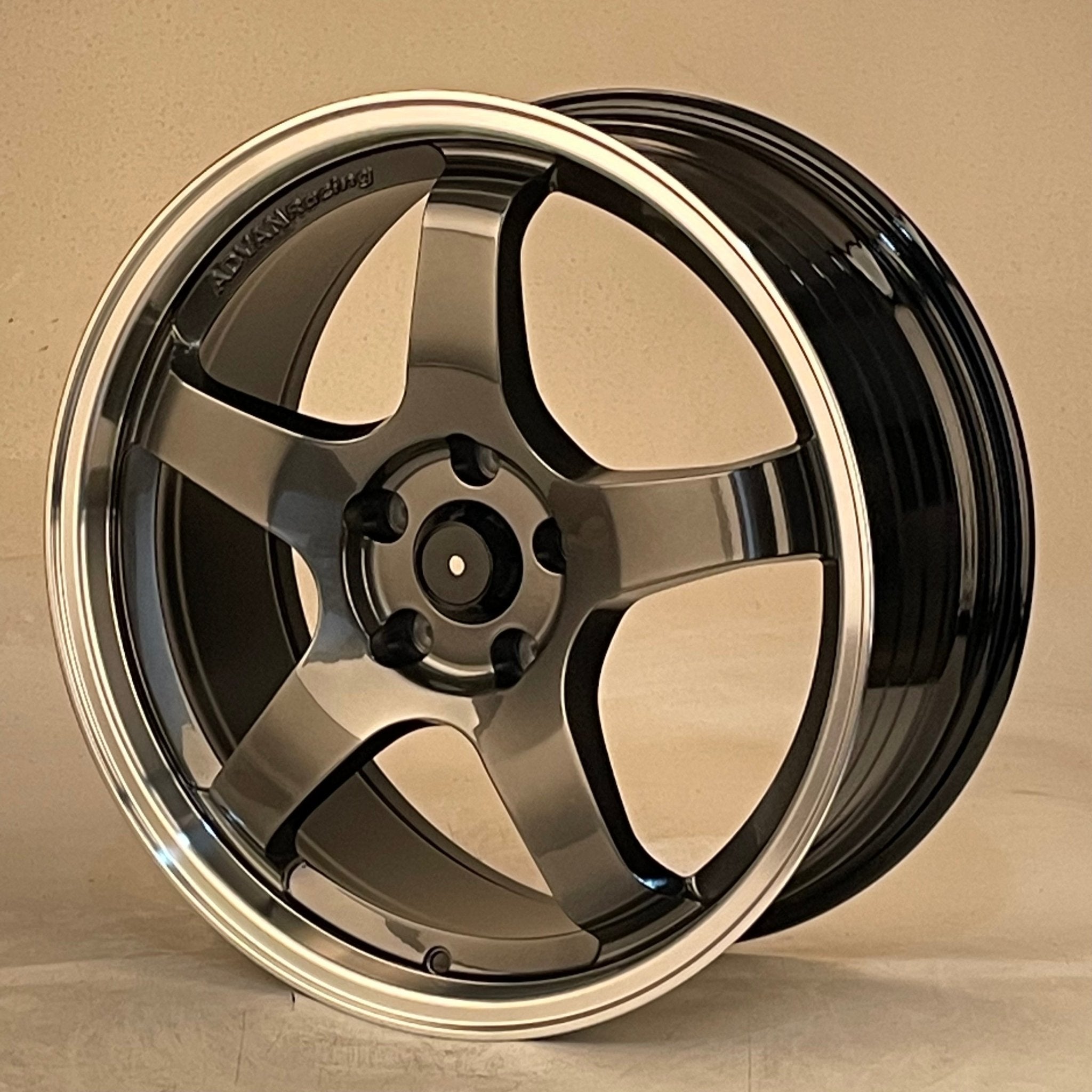 W1547 IVF - 698 Hyper Black Machined Lip 19x8.5 ET35 5x114.3 CB73.1 - Gun Hill Tire House (WTW - WHOLESALE TIRES & WHEELS)