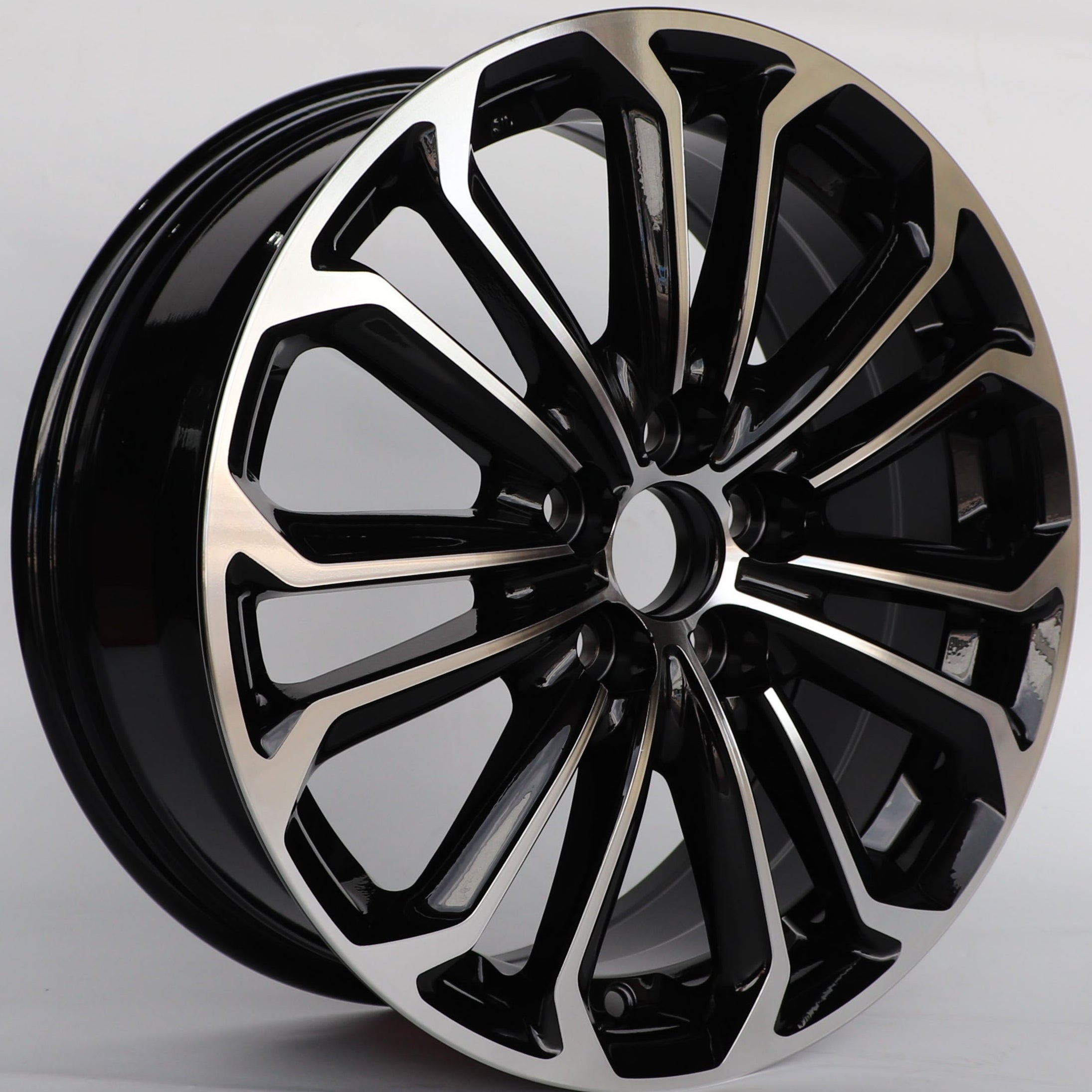 W221 1468 Black Machined Face 17x7.0 ET39 5x100 CB54.1 <<1:1>> - Gun Hill Tire House (WTW - WHOLESALE TIRES & WHEELS)