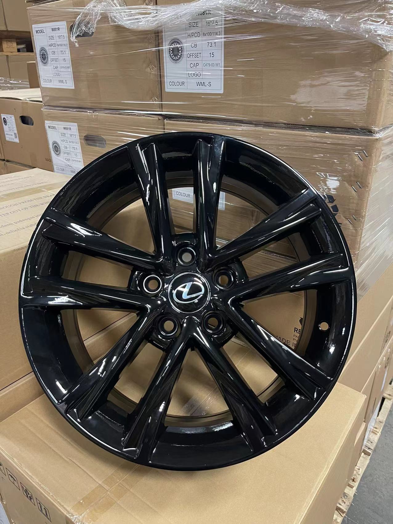 W225 298 Gloss Black 19x7.5 ET30 5x114.3 CB60.1 - Gun Hill Tire House (WTW - WHOLESALE TIRES & WHEELS)