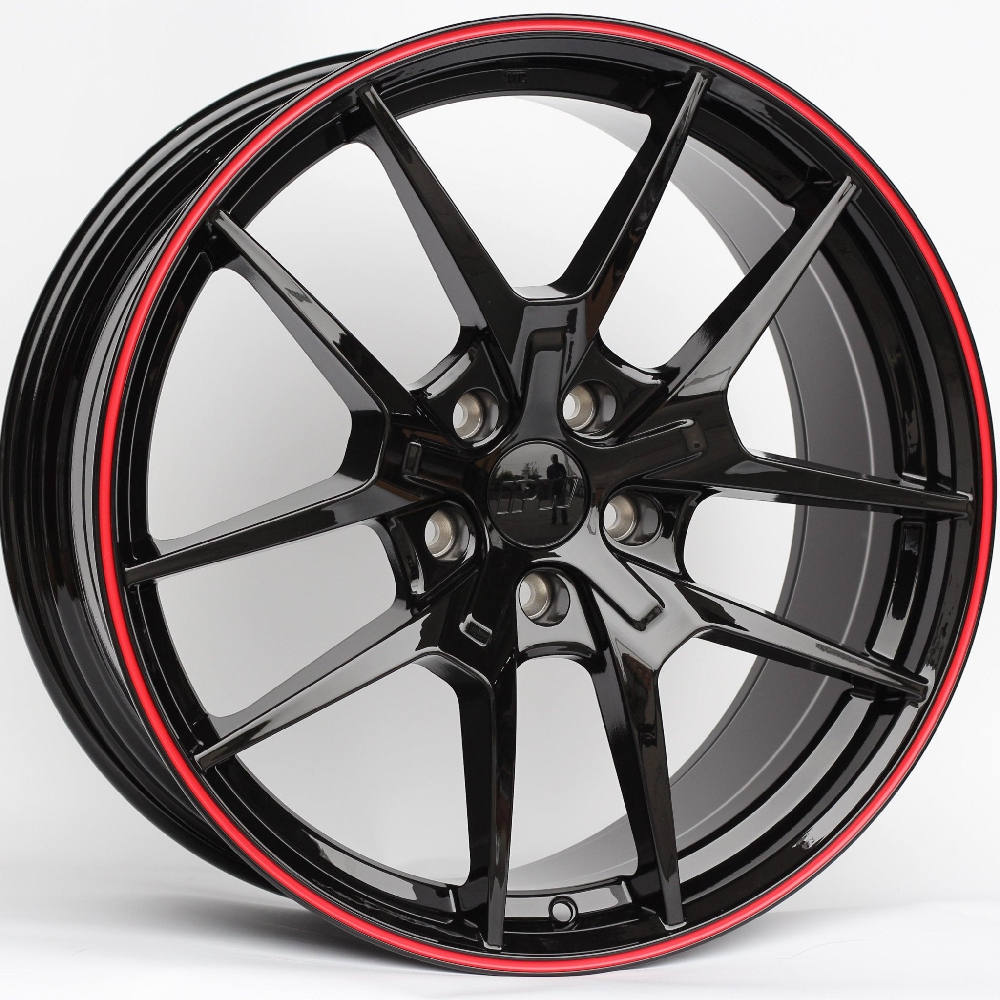 W301 XY31 Gloss Black Red Lip 18x8.5 ET35 5x114.3 CB73.1 Flow Forged 20LBS - Gun Hill Tire House (WTW - WHOLESALE TIRES & WHEELS)