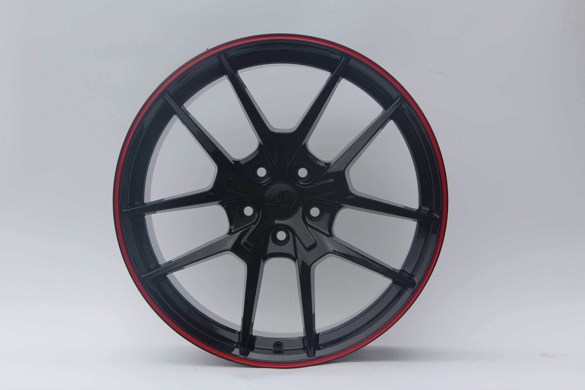 W301 XY31 Gloss Black Red Lip 18x8.5 ET35 5x114.3 CB73.1 Flow Forged 20LBS - Gun Hill Tire House (WTW - WHOLESALE TIRES & WHEELS)