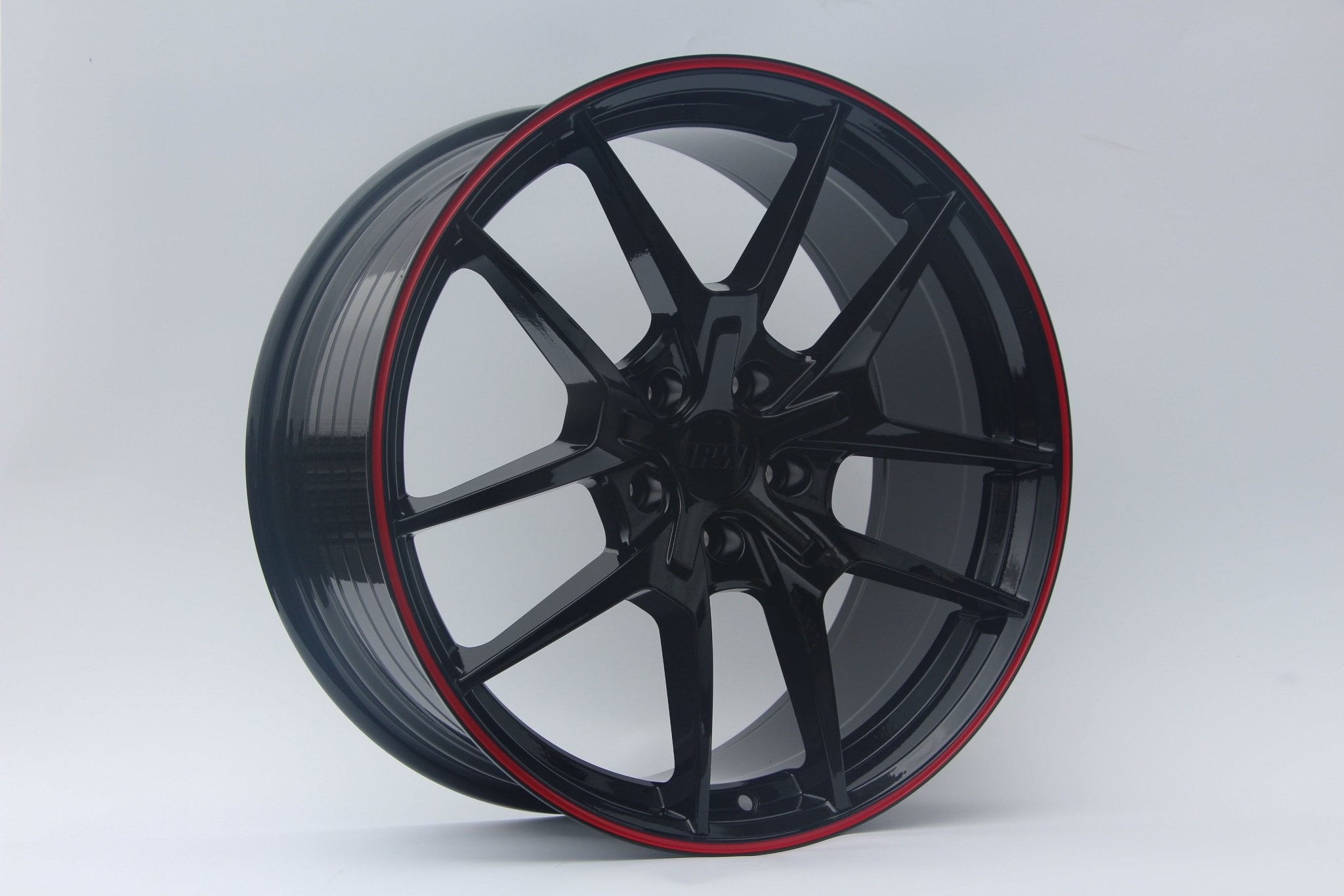 W301 Flow Forged XY31 Gloss Black Red Lip 19x8.5 ET35 5x114.3 CB73.1 23lbs - Gun Hill Tire House (WTW - WHOLESALE TIRES & WHEELS)