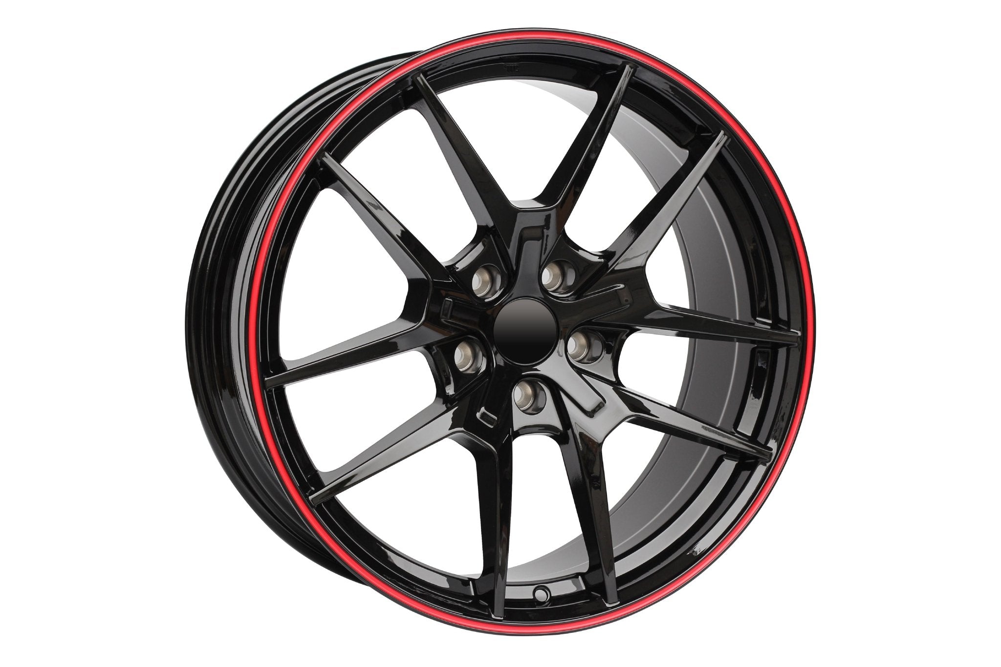 W301 XY31 Gloss Black Red Lip 18x8.5 ET35 5x114.3 CB73.1 Flow Forged 20LBS - Gun Hill Tire House (WTW - WHOLESALE TIRES & WHEELS)