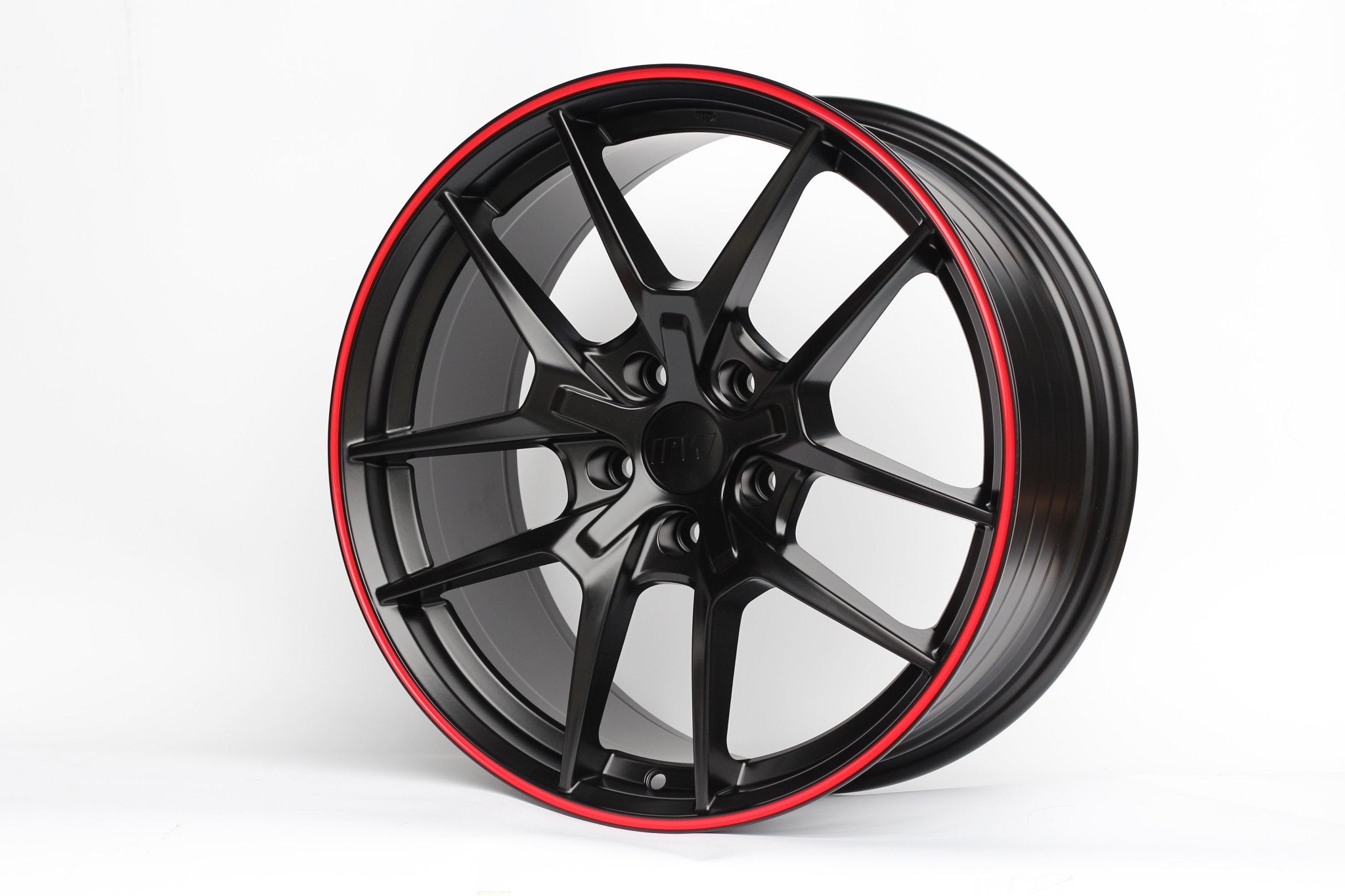 W301 Flow Forged XY31 Satin Black Red Lip 19x8.5 ET35 5x114.3 CB73.1 - Gun Hill Tire House (WTW - WHOLESALE TIRES & WHEELS)