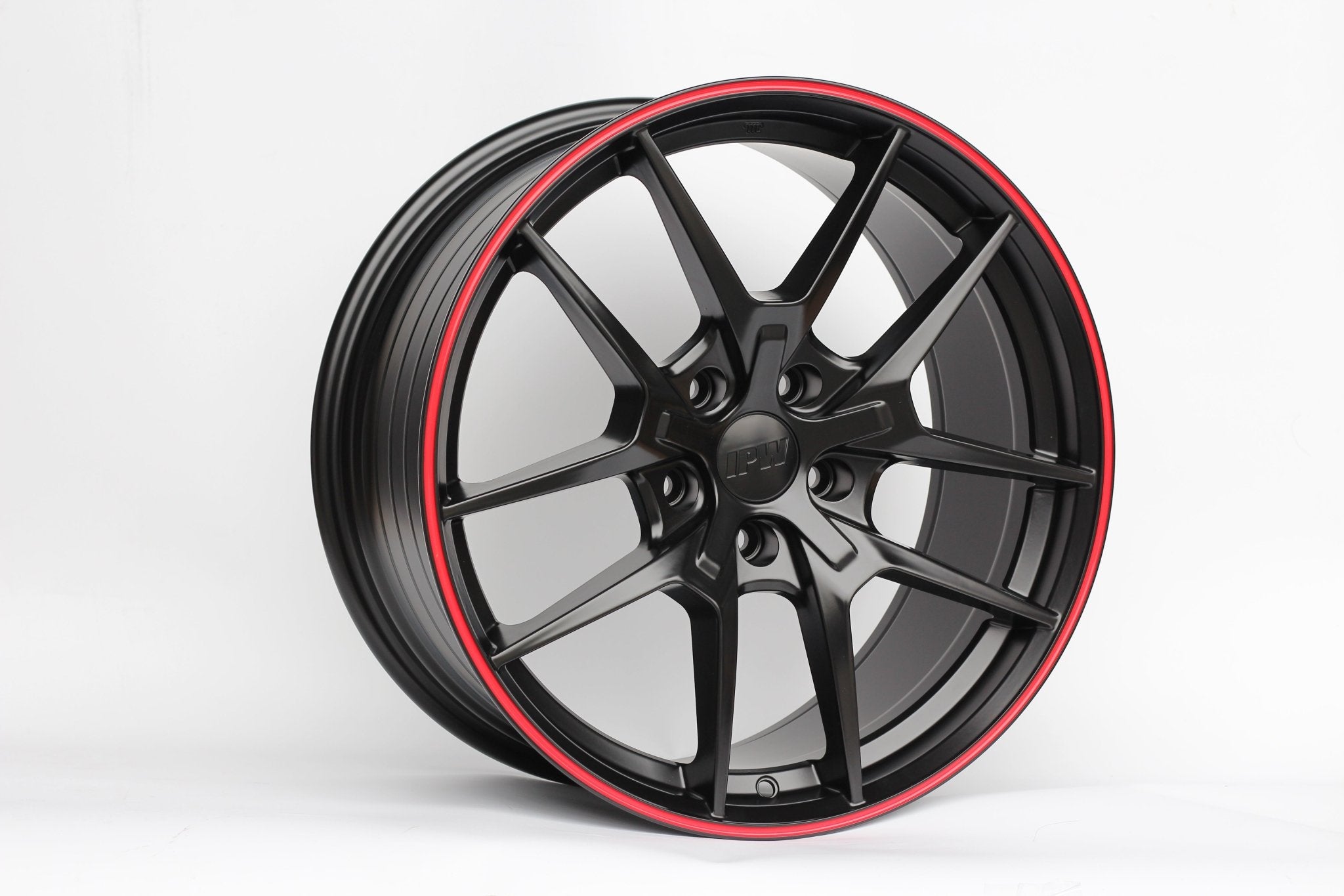 W301 Flow Forged XY31 Satin Black Red Lip 19x8.5 ET35 5x114.3 CB73.1 - Gun Hill Tire House (WTW - WHOLESALE TIRES & WHEELS)