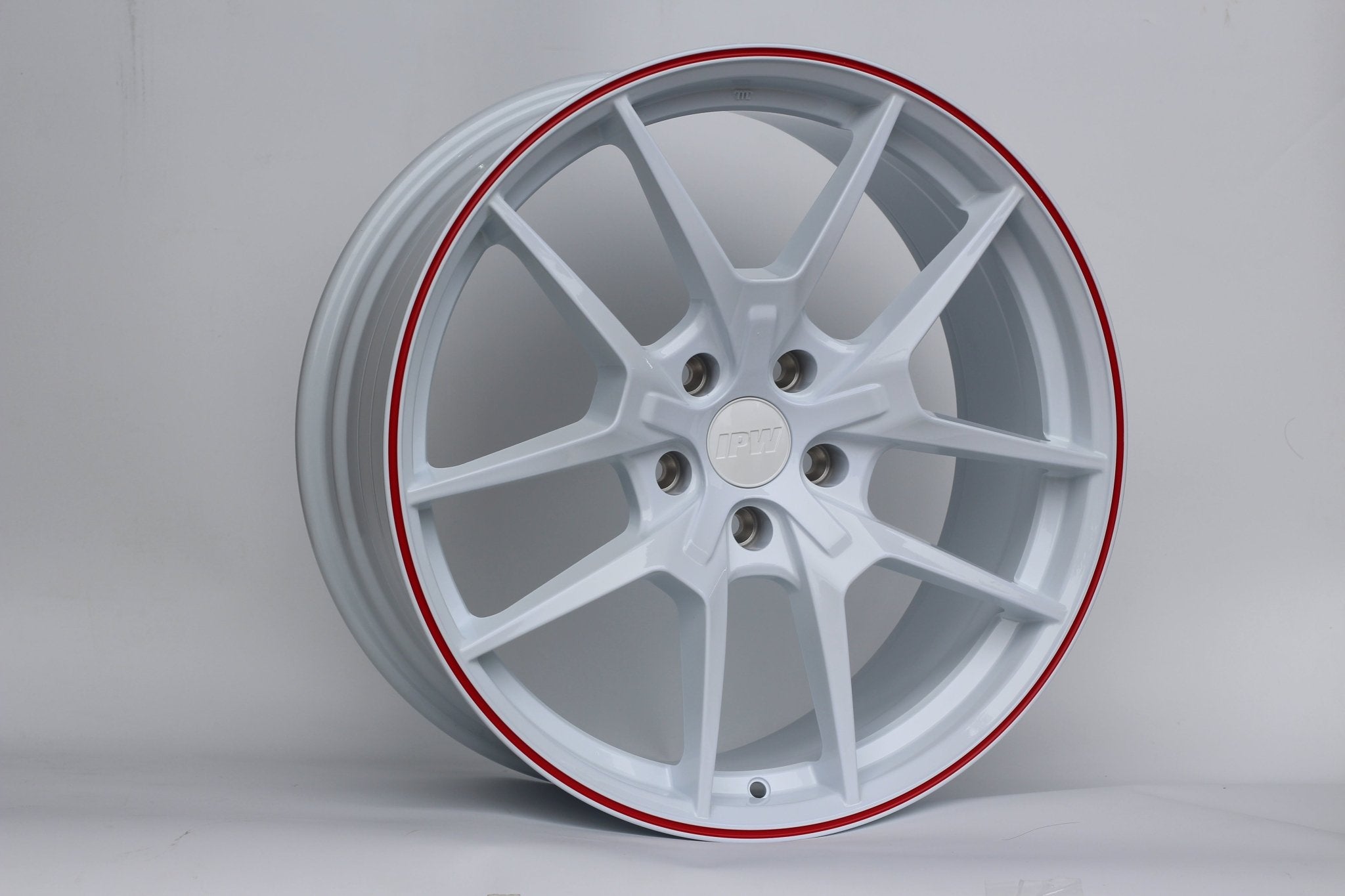 W301 Flow Forged XY31 White Red Lip 19x8.5 ET35 5x114.3 CB73.1 - Gun Hill Tire House (WTW - WHOLESALE TIRES & WHEELS)