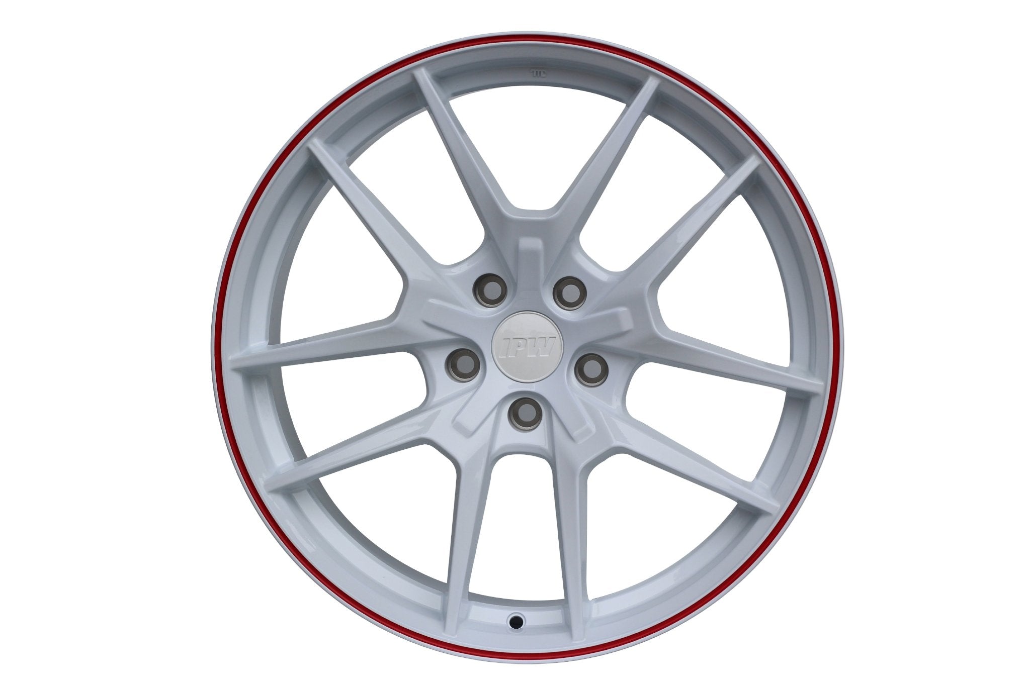 W301 Flow Forged XY31 White Red Lip 19x8.5 ET35 5x114.3 CB73.1 - Gun Hill Tire House (WTW - WHOLESALE TIRES & WHEELS)