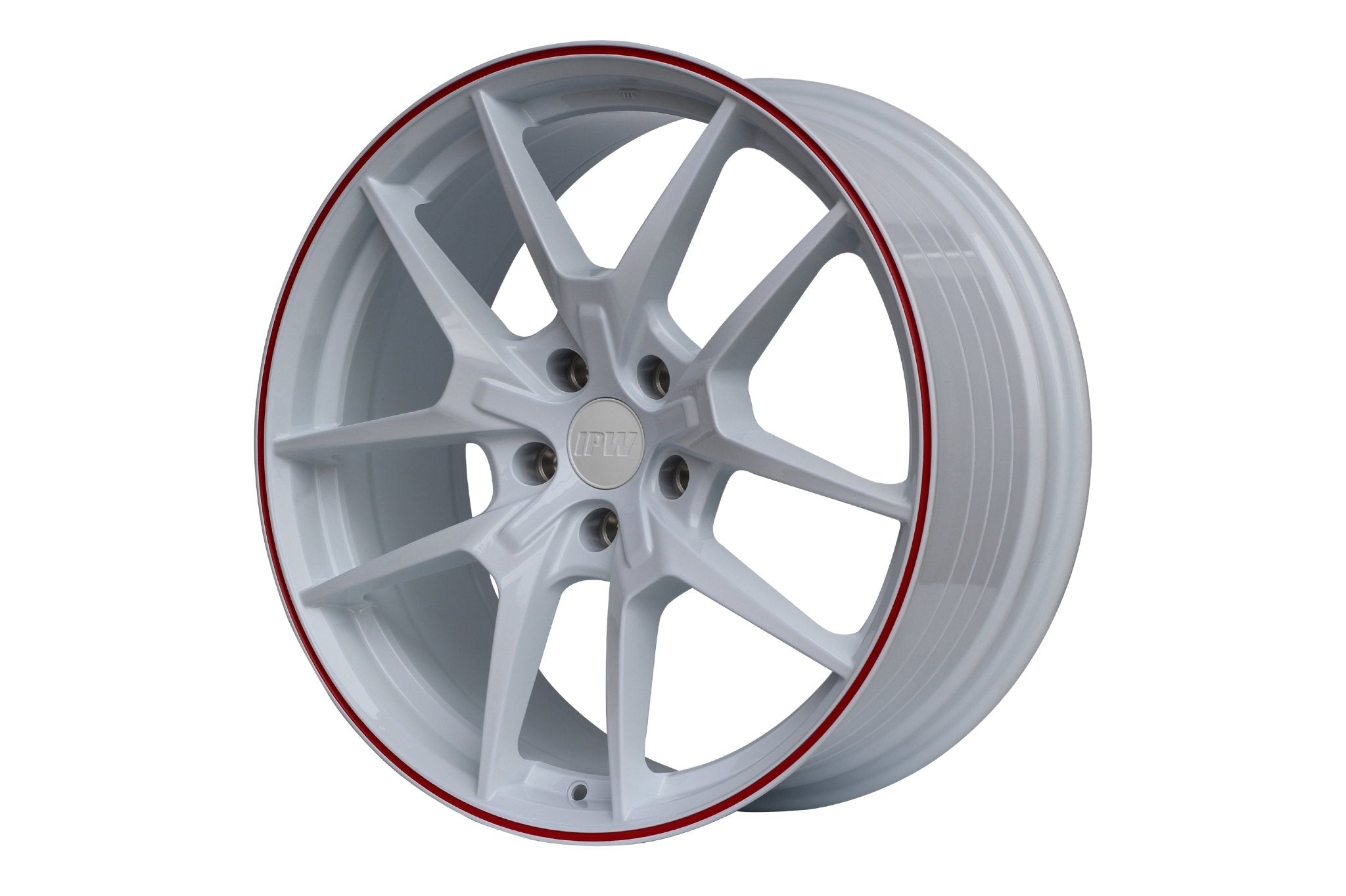 W301 Flow Forged XY31 White Red Lip 19x8.5 ET35 5x114.3 CB73.1 - Gun Hill Tire House (WTW - WHOLESALE TIRES & WHEELS)