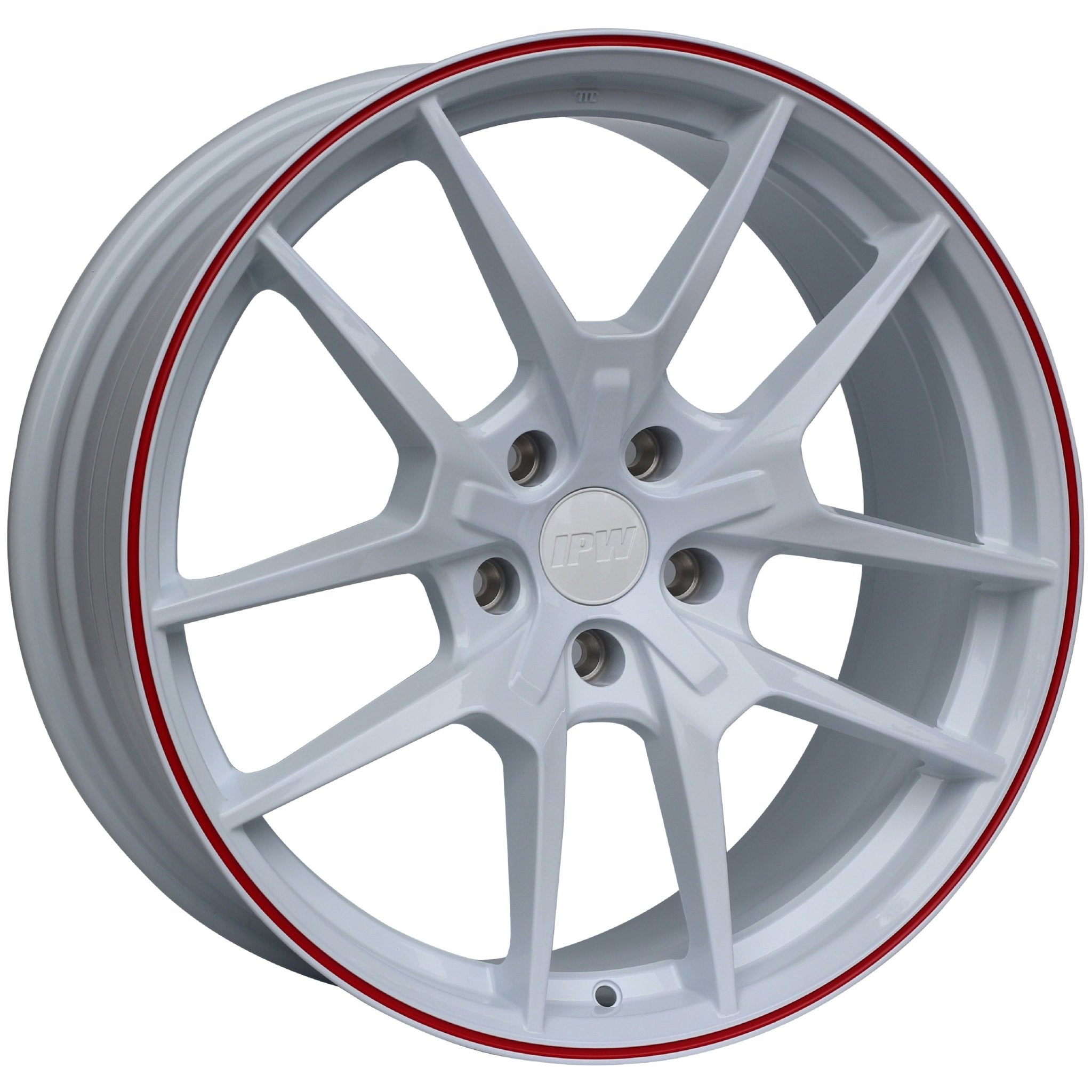 W301 Flow Forged XY31 White Red Lip 19x8.5 ET35 5x114.3 CB73.1 - Gun Hill Tire House (WTW - WHOLESALE TIRES & WHEELS)