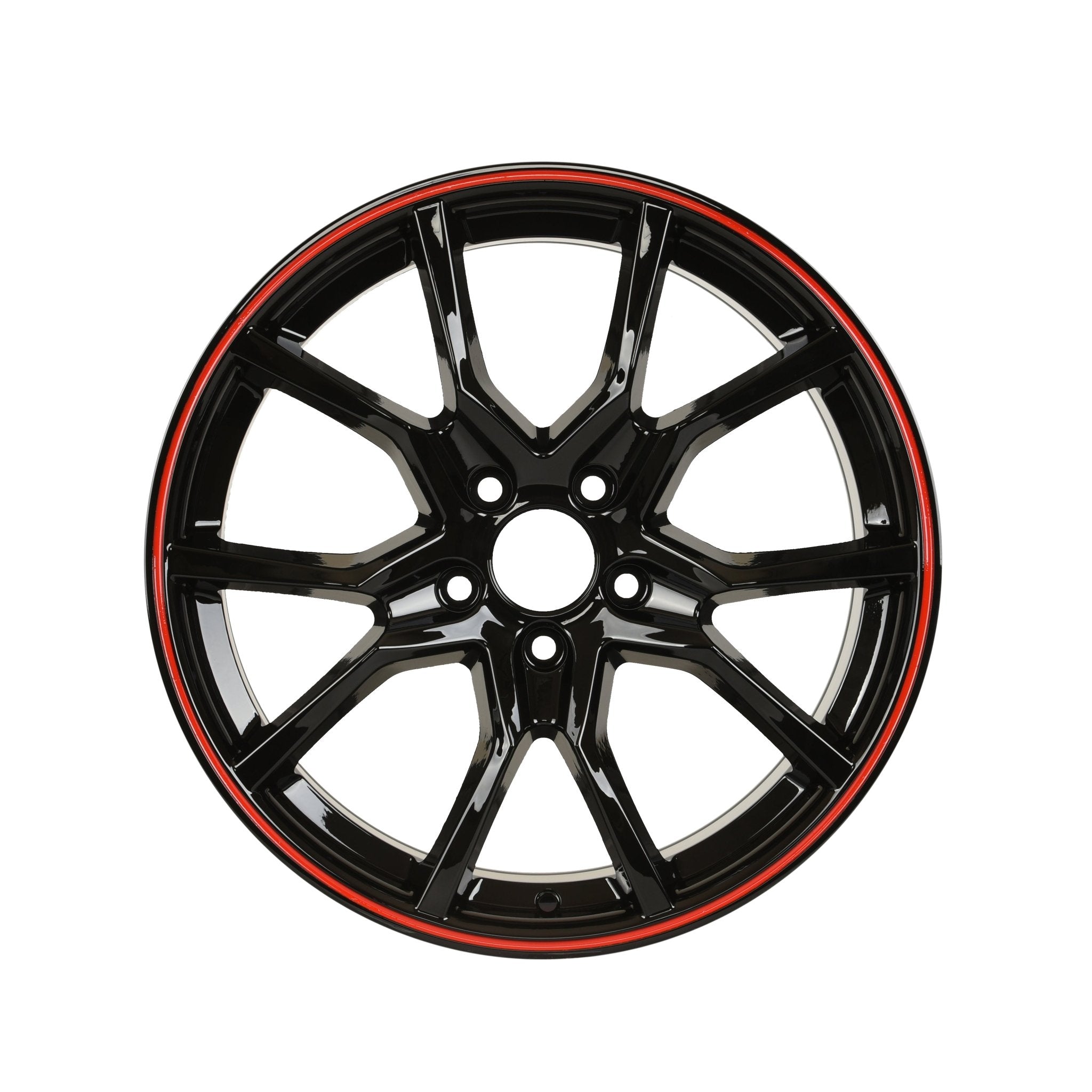 W314 1418 Black with Red Lip 18x8.0 ET41 5x114.3 CB73.1 - Gun Hill Tire House (WTW - WHOLESALE TIRES & WHEELS)