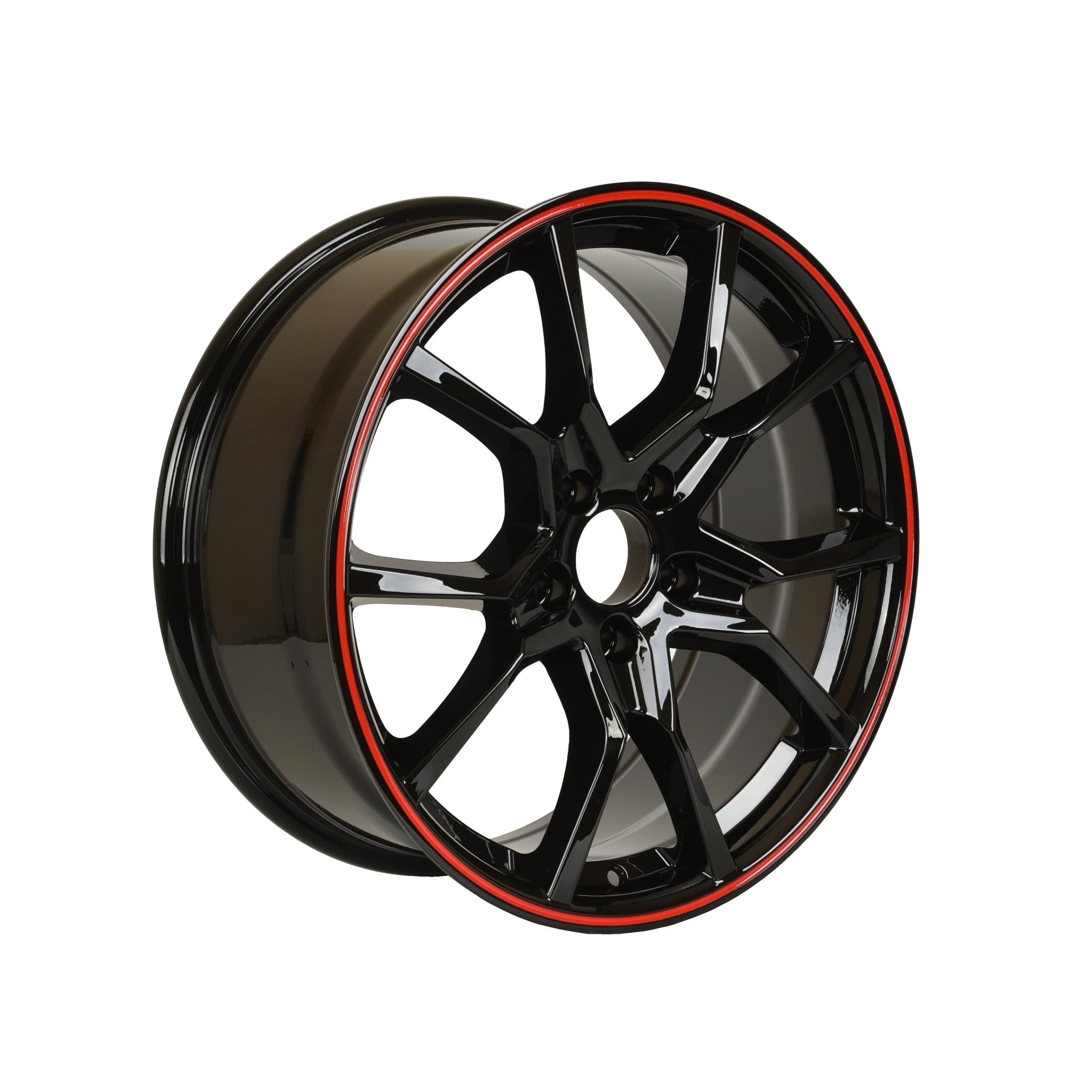 W314 1418 Black with Red Lip 18x8.0 ET41 5x114.3 CB73.1 - Gun Hill Tire House (WTW - WHOLESALE TIRES & WHEELS)
