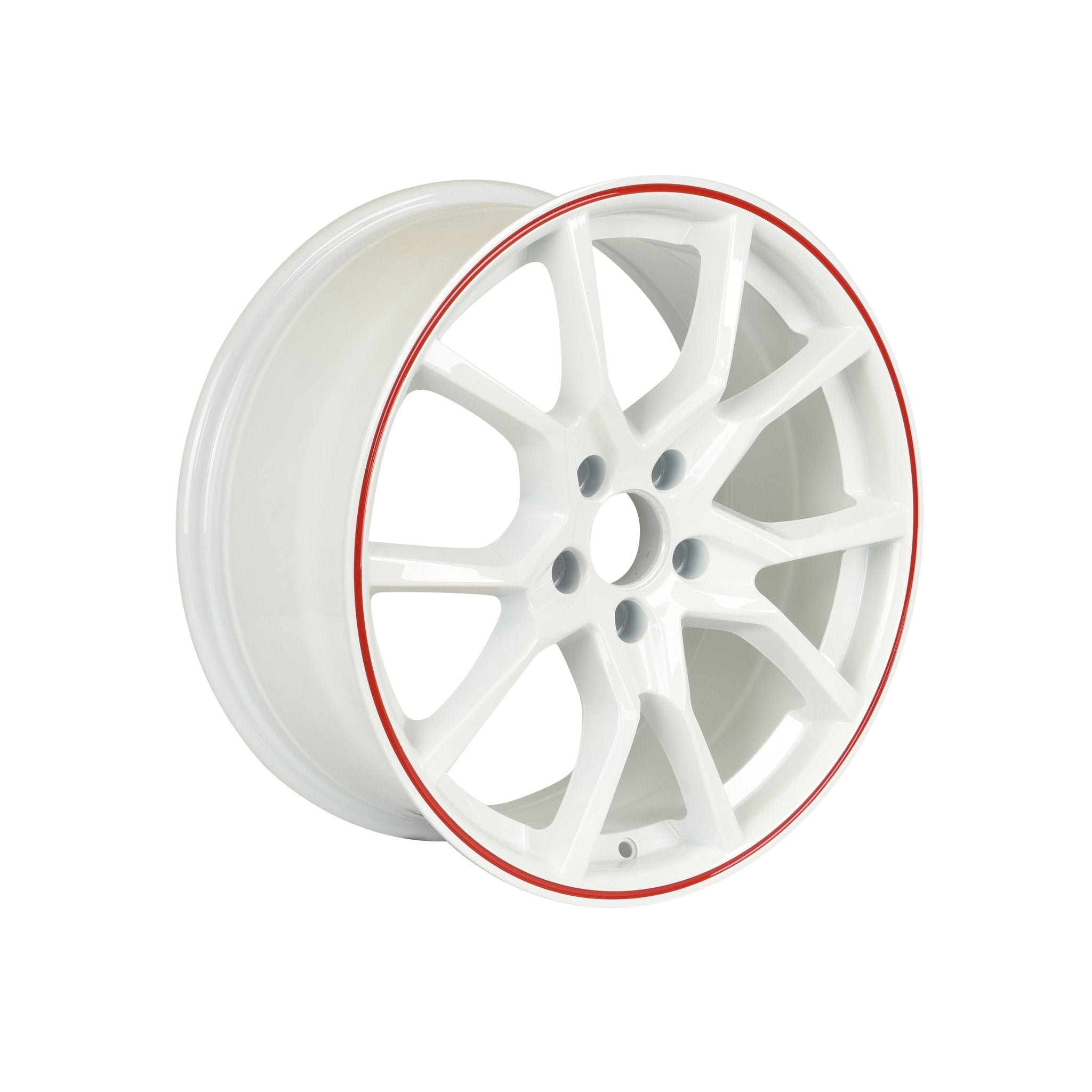 W314 1418 White Red Lip 18x8.0 ET41 5x114.3 CB73.1 - Gun Hill Tire House (WTW - WHOLESALE TIRES & WHEELS)