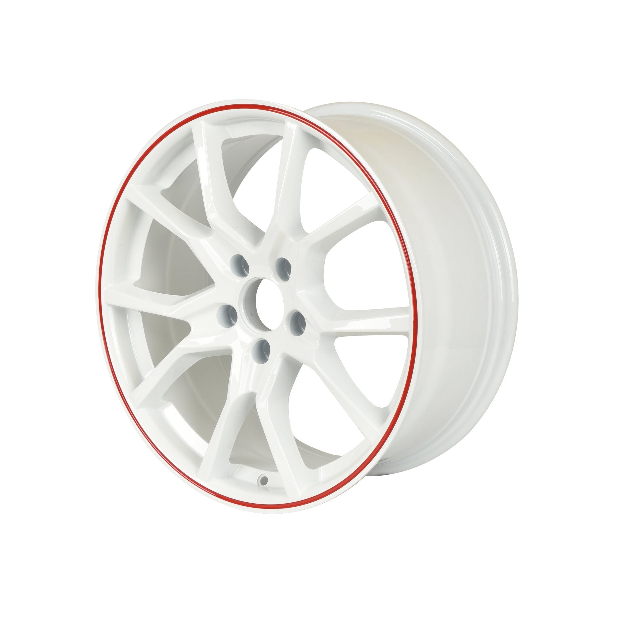 W314 1418 White Red Lip 18x8.0 ET41 5x114.3 CB73.1 - Gun Hill Tire House (WTW - WHOLESALE TIRES & WHEELS)