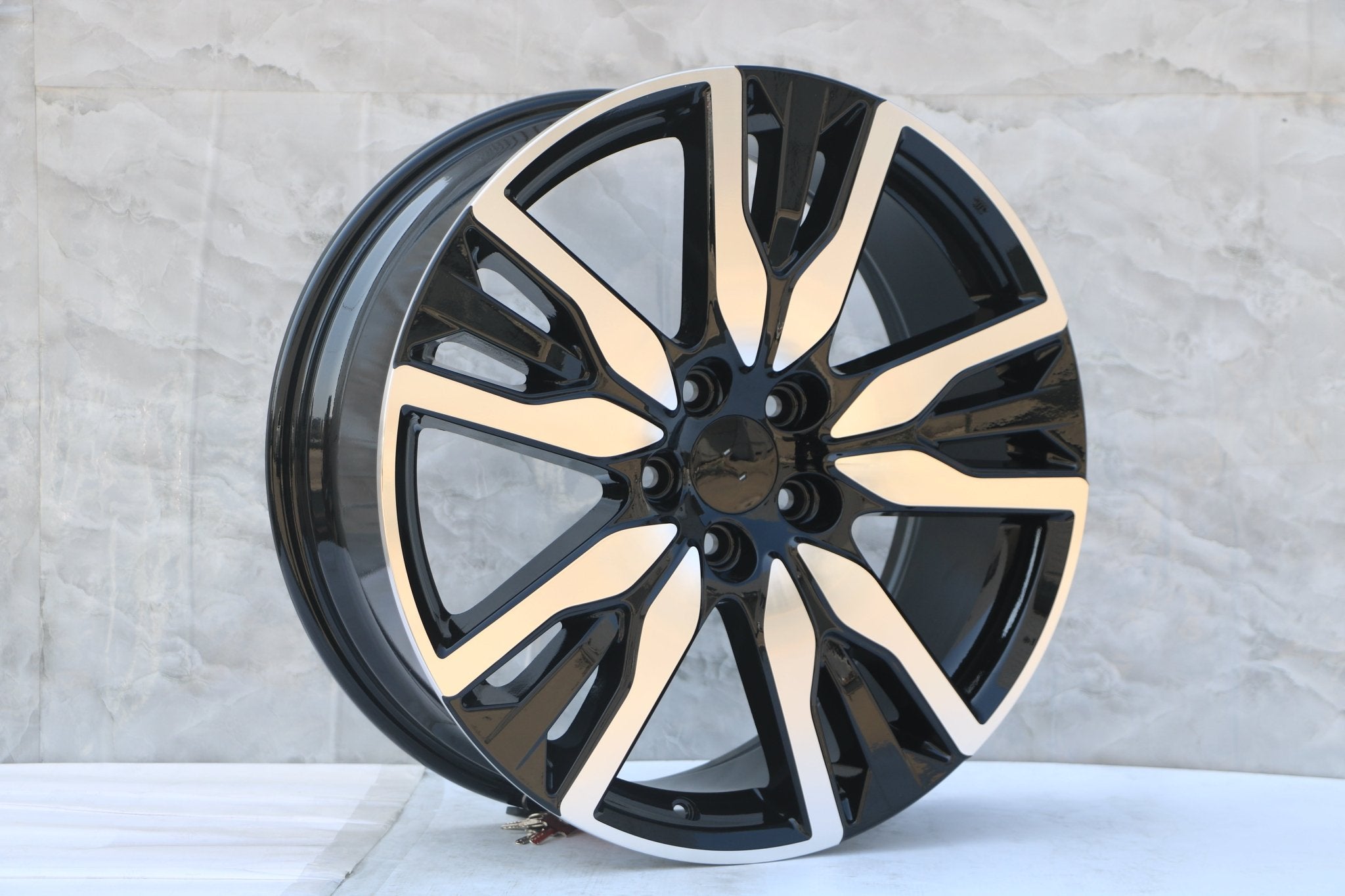 W319 D2030 Black Machined Face 20x8.0 ET55 CB64.1 5x114.3 C1352 - B - Gun Hill Tire House (WTW - WHOLESALE TIRES & WHEELS)