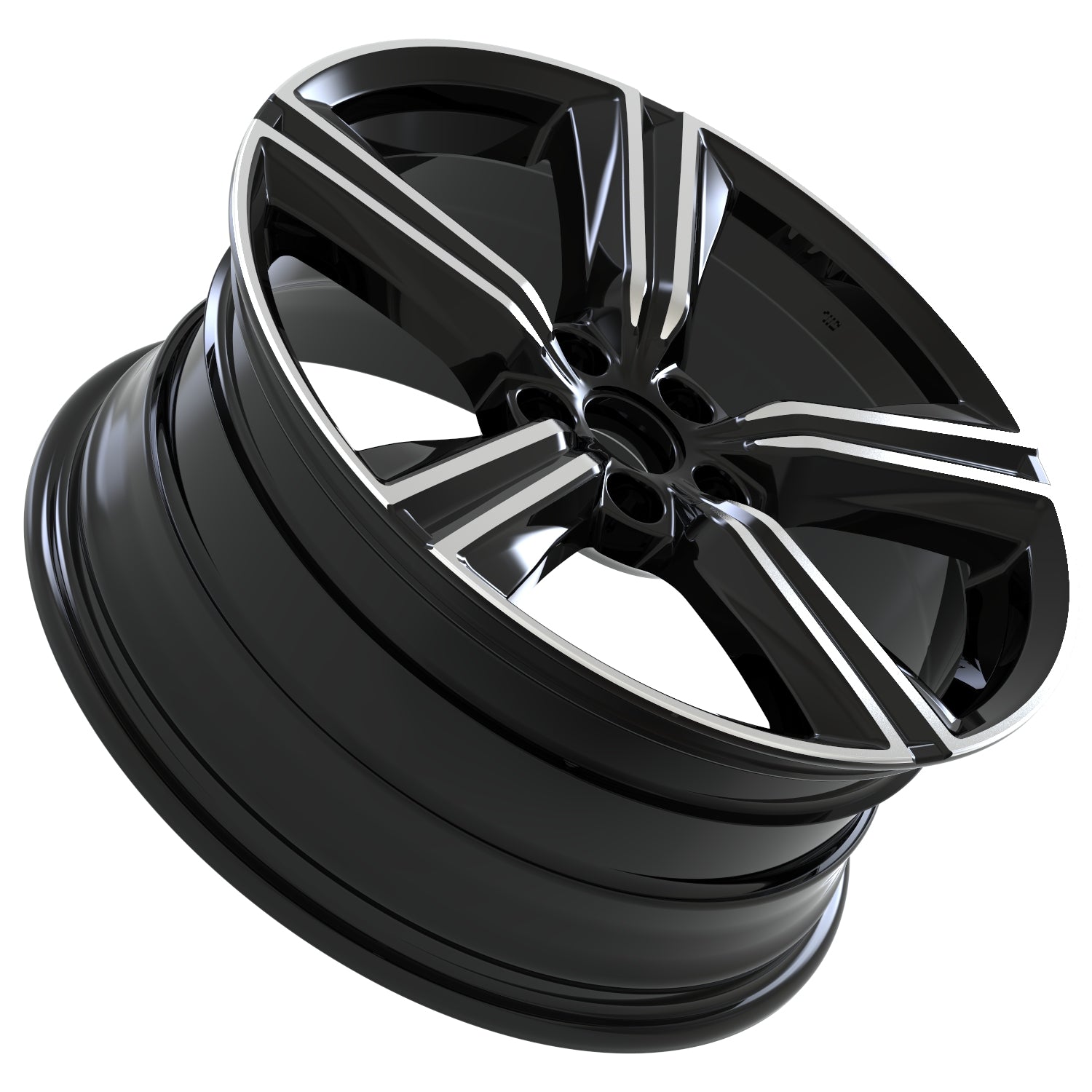 W324 D1910 Black Machined Face 19x8.5 ET50 CB64.1 5x114.3 C1352A - B - Gun Hill Tire House (WTW - WHOLESALE TIRES & WHEELS)