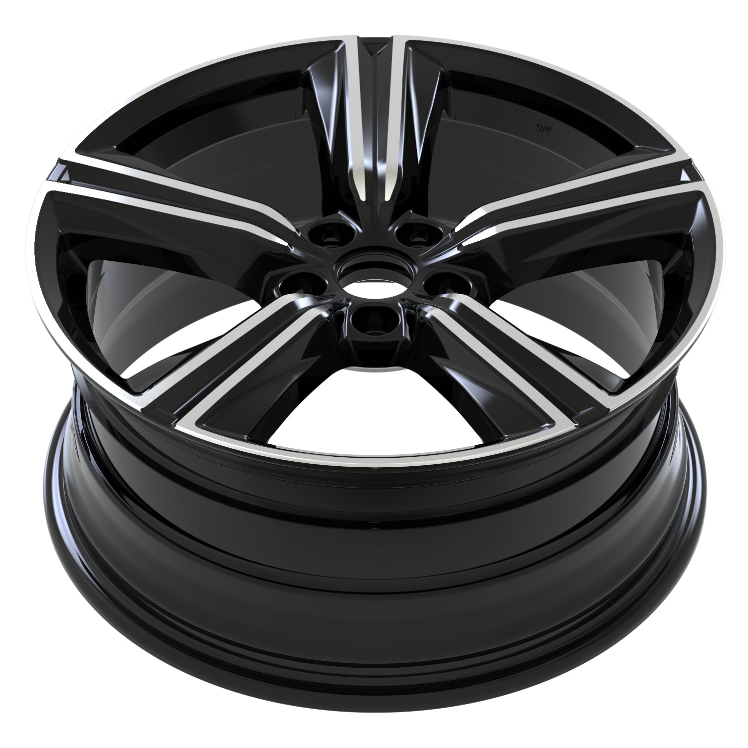 W324 D1910 Black Machined Face 19x8.5 ET50 CB64.1 5x114.3 C1352A - B - Gun Hill Tire House (WTW - WHOLESALE TIRES & WHEELS)
