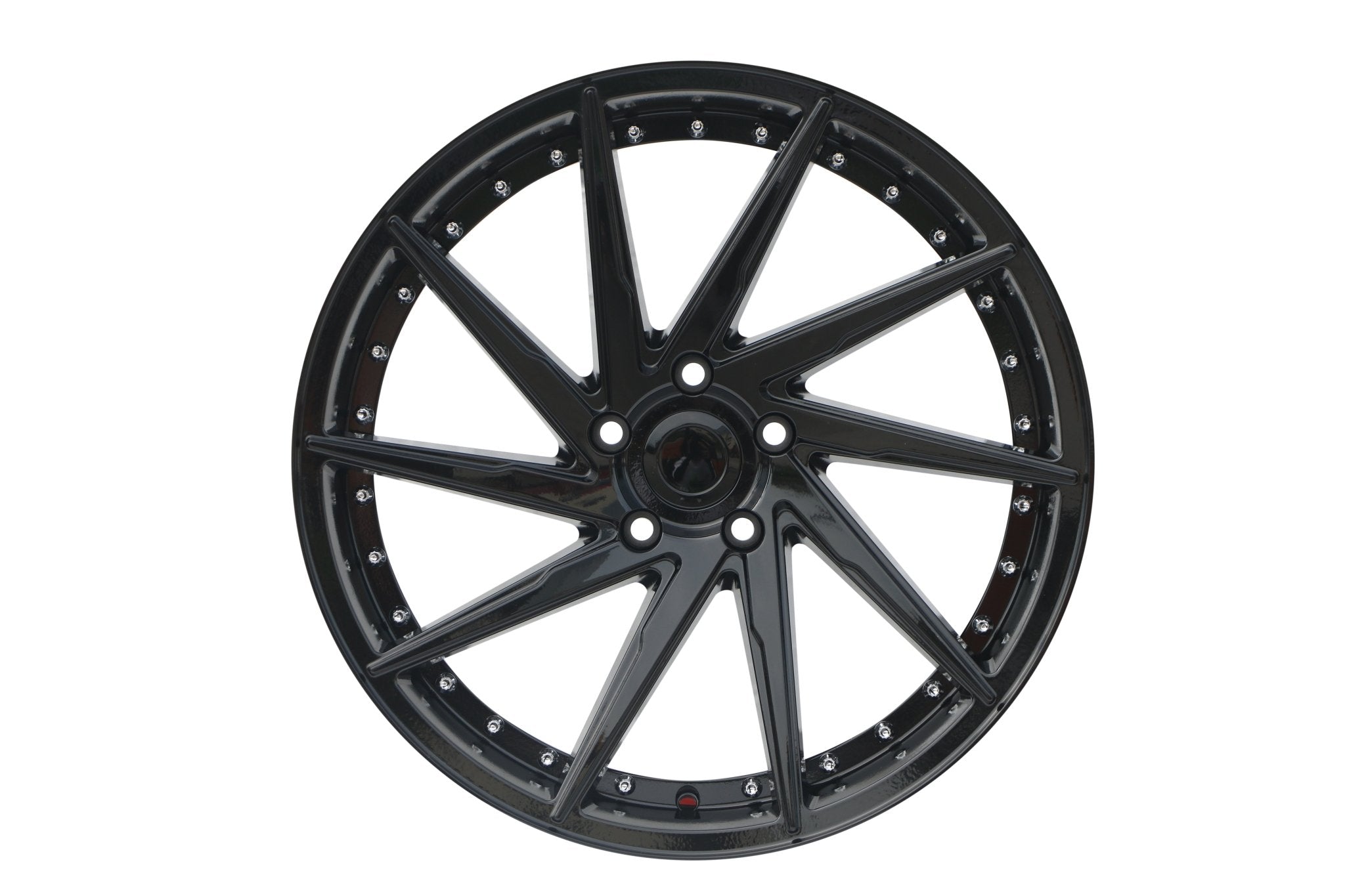 W511 1284A Gloss Black Silver Rivet 19x9.5 ET35 5x114.3 CB73.1 - Gun Hill Tire House (WTW - WHOLESALE TIRES & WHEELS)