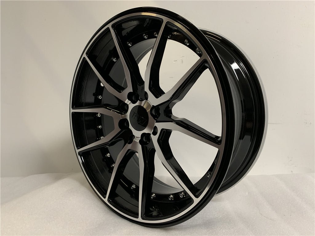 W512 1646 Black Machined Face Silver Rivet 20*8.5 ET35 5x120 CB72.6 - Gun Hill Tire House (WTW - WHOLESALE TIRES & WHEELS)