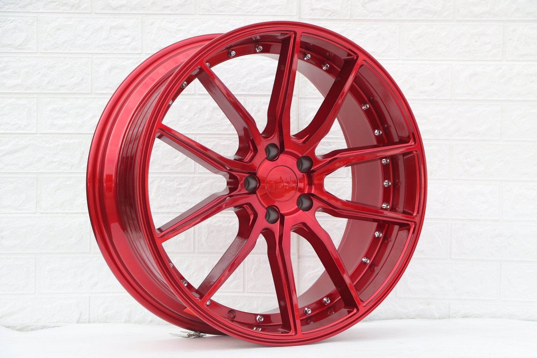 W512 Red with Silver Rivet 20*9.5 ET35 5x114.3 CB73.1 - Gun Hill Tire House (WTW - WHOLESALE TIRES & WHEELS)