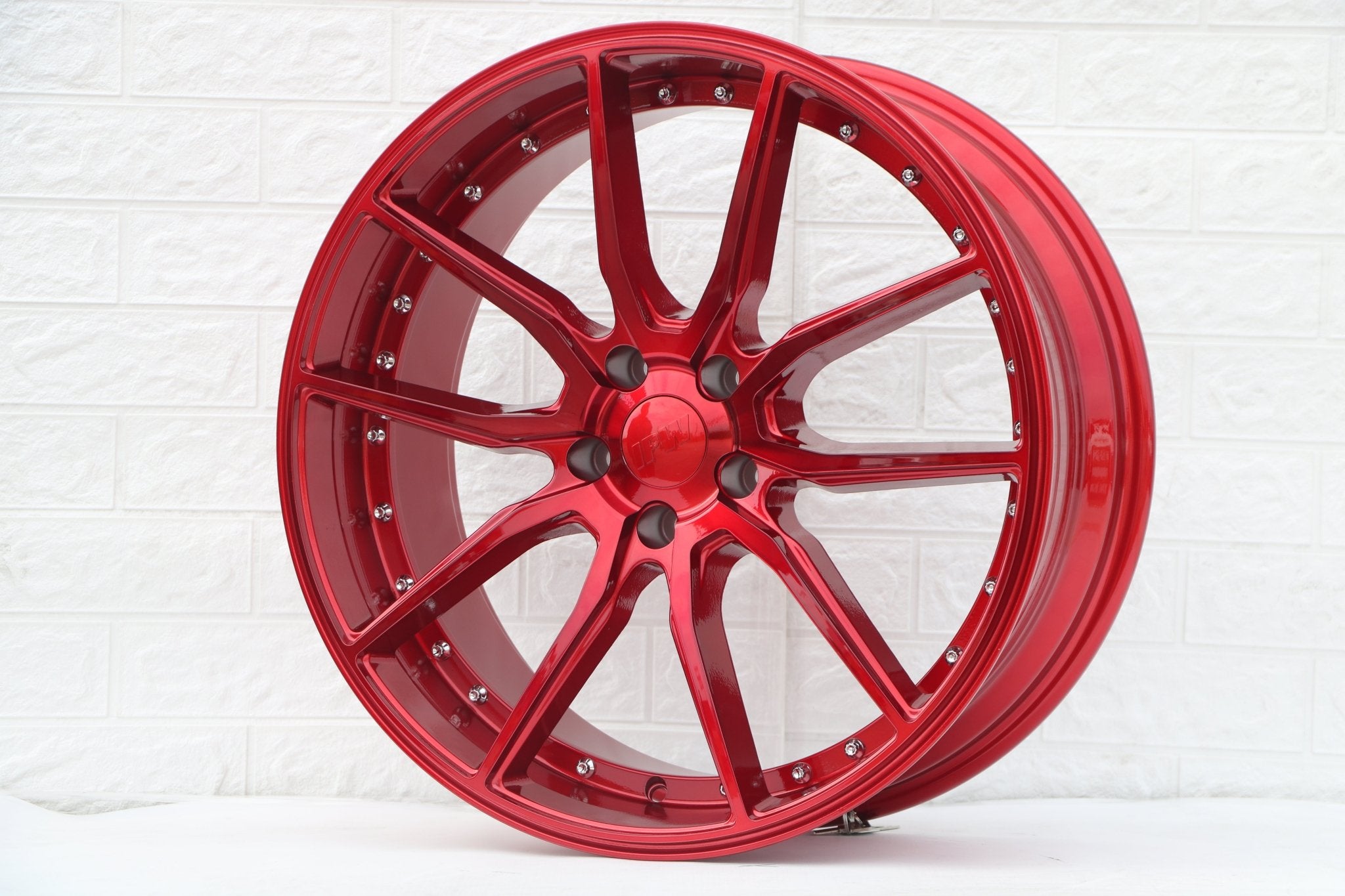 W512 Red with Silver Rivet 20*8.5 ET35 5x114.3 CB73.1 - Gun Hill Tire House (WTW - WHOLESALE TIRES & WHEELS)
