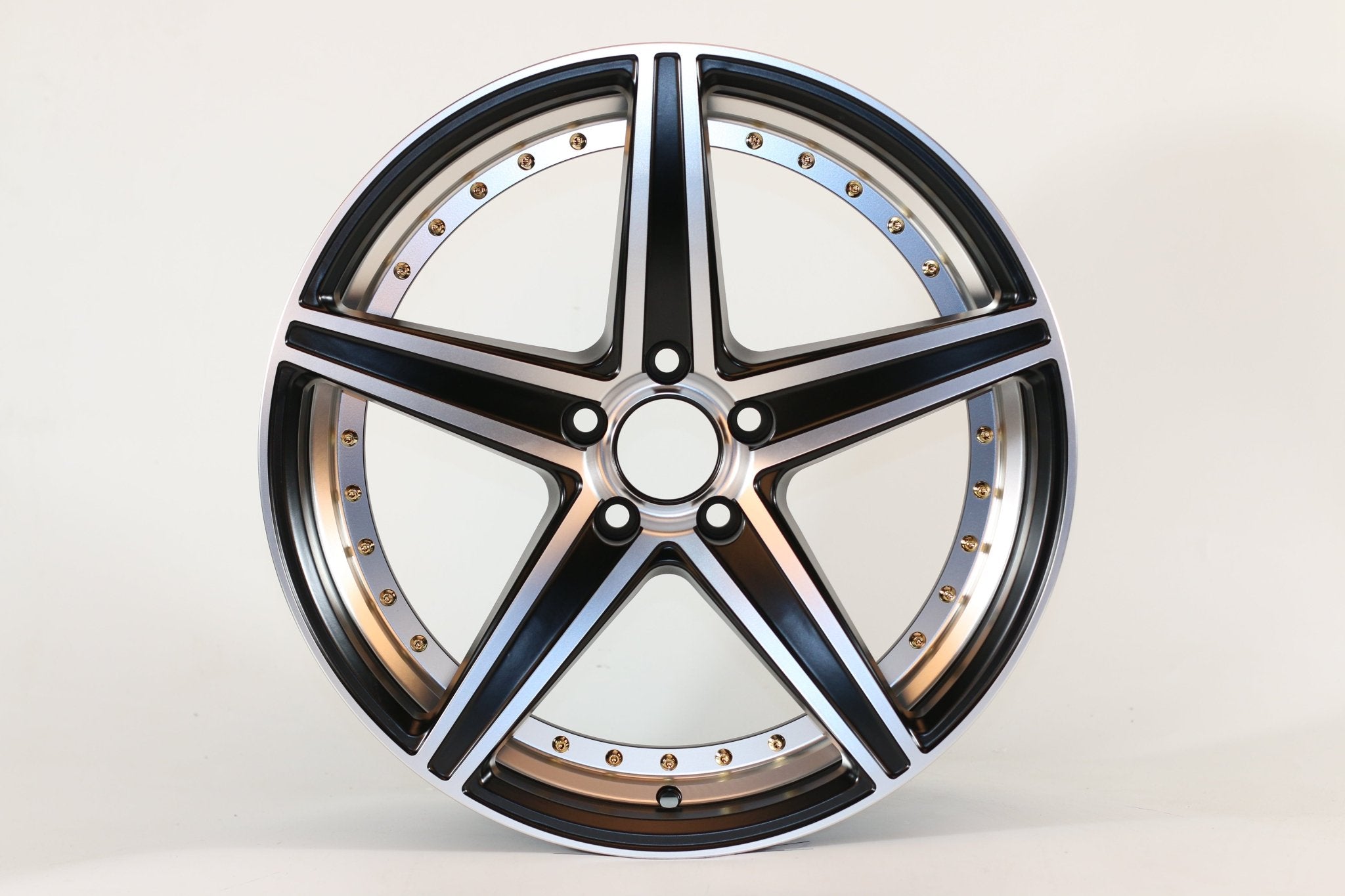 W521 XH915 Satin Black Ingrave Silver Rivet 18x8.0 ET35 5x114.3 CB73.1 - Gun Hill Tire House (WTW - WHOLESALE TIRES & WHEELS)