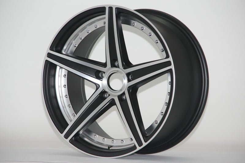 W521 XH915 Satin Black Ingrave Silver Rivet 18x8.0 ET35 5x114.3 CB73.1 - Gun Hill Tire House (WTW - WHOLESALE TIRES & WHEELS)