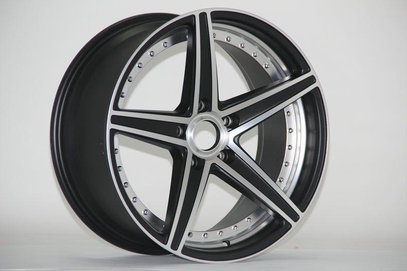 W521 XH915 Satin Black Ingrave Silver Rivet 18x8.0 ET35 5x114.3 CB73.1 - Gun Hill Tire House (WTW - WHOLESALE TIRES & WHEELS)