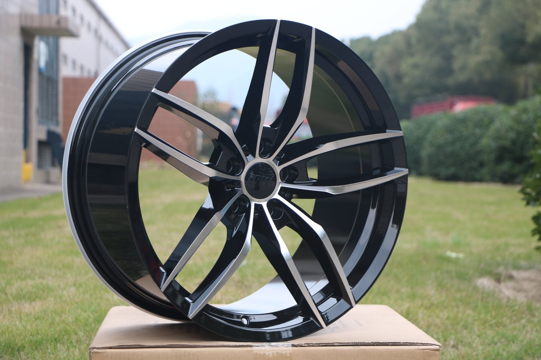 W524 D1407 20x9.5 Black Machined Face 20x8.5 Et35 5x114.3 CB73.1 - Gun Hill Tire House (WTW - WHOLESALE TIRES & WHEELS)