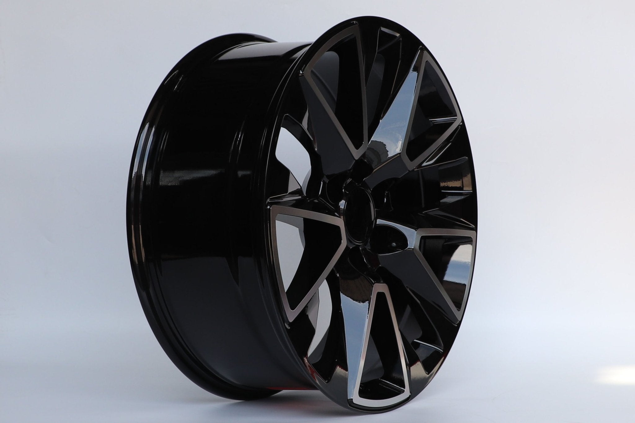 W574 D1752 Black Machined Face 22x9.0 ET24 6x139.7 CB78.1 - Gun Hill Tire House (WTW - WHOLESALE TIRES & WHEELS)