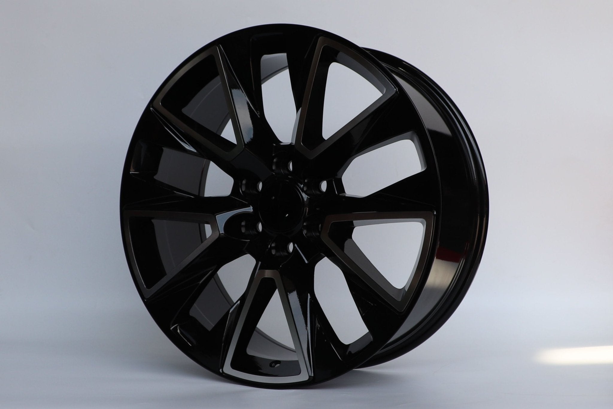 W574 D1752 Black Machined Face 22x9.0 ET24 6x139.7 CB78.1 - Gun Hill Tire House (WTW - WHOLESALE TIRES & WHEELS)