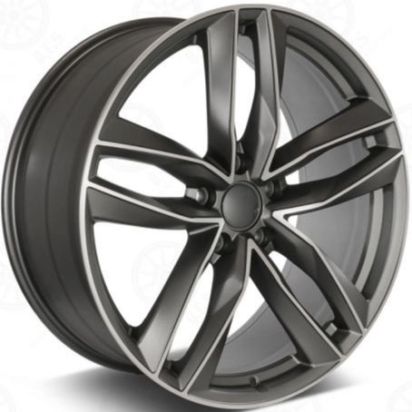 W627 Gunmetal Machined Face 22x9.0 ET50 5x130 CB71.5 1126 47lbs - Gun Hill Tire House (WTW - WHOLESALE TIRES & WHEELS)