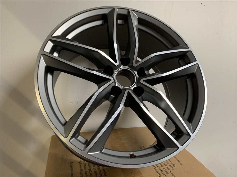 W627 Gunmetal Machined Face 22x9.0 ET30 5x112 CB66.6 1126 - Gun Hill Tire House (WTW - WHOLESALE TIRES & WHEELS)