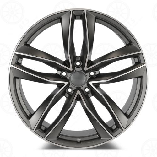 W627 Gunmetal Machined Face 22x9.0 ET50 5x130 CB71.5 1126 47lbs - Gun Hill Tire House (WTW - WHOLESALE TIRES & WHEELS)