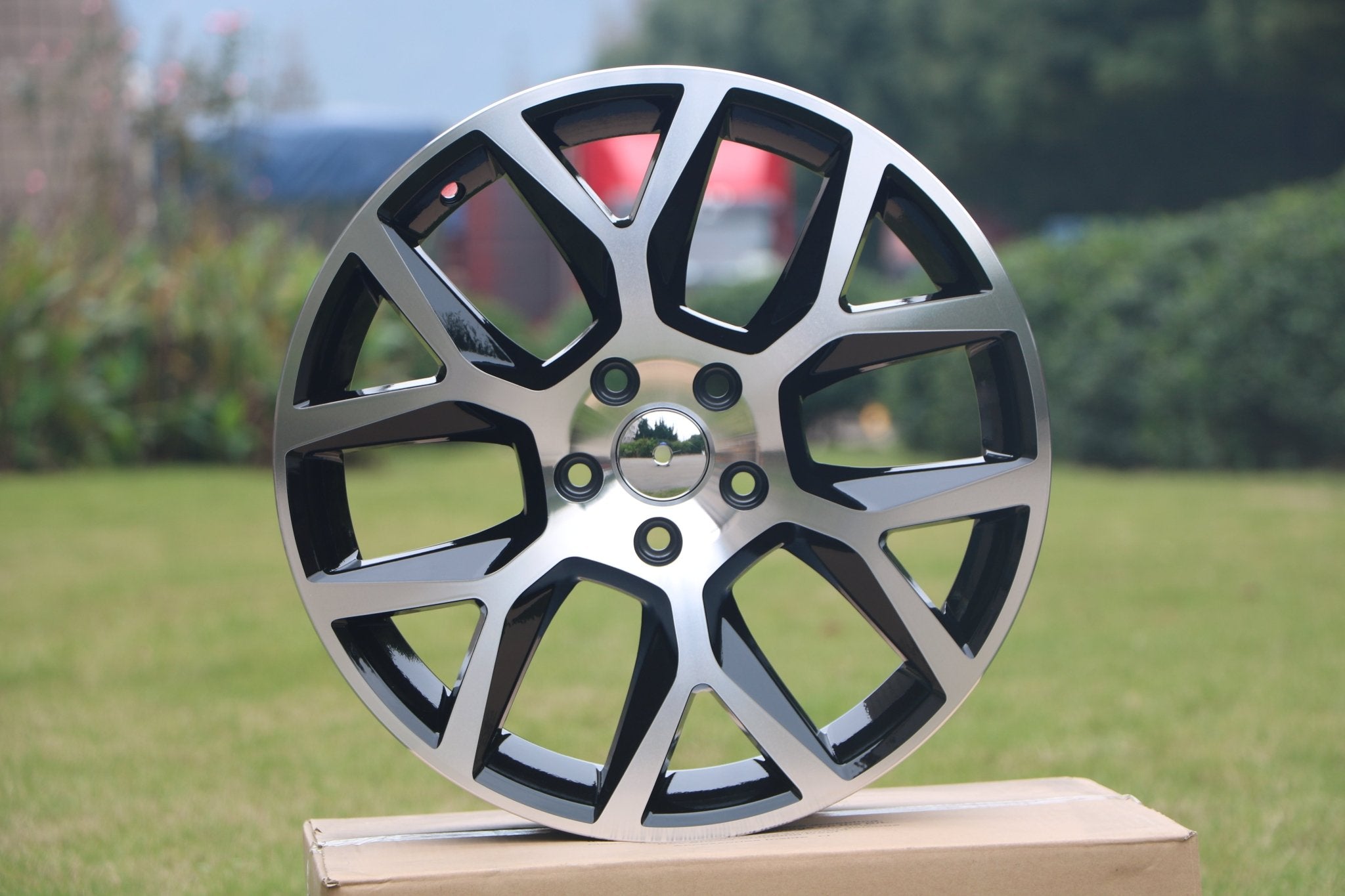 W640 - Black Machine Face 18*7.5 ET45 5*112 CB57.1 - Gun Hill Tire House (WTW - WHOLESALE TIRES & WHEELS)