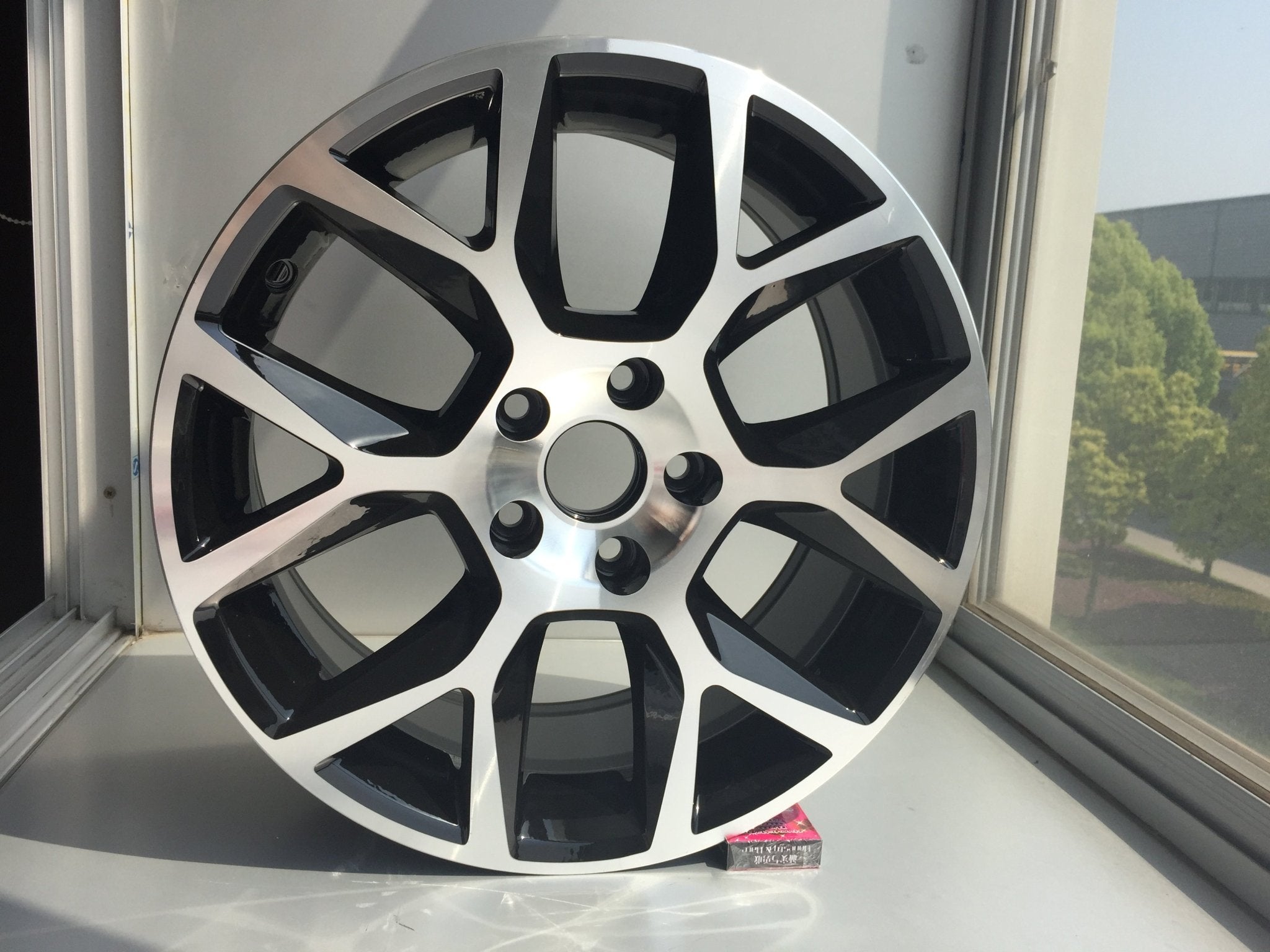 W640 - Black Machine Face 18*7.5 ET45 5*112 CB57.1 - Gun Hill Tire House (WTW - WHOLESALE TIRES & WHEELS)