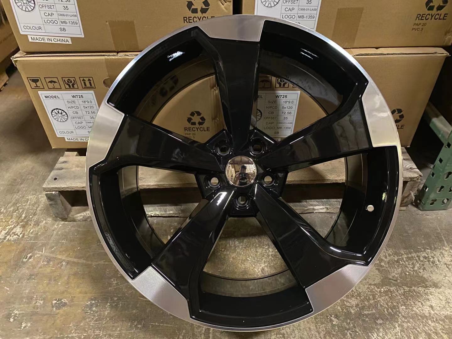 W666 Black Machined Face 20x9.0 ET35 5x112 CB66.56 - Gun Hill Tire House (WTW - WHOLESALE TIRES & WHEELS)