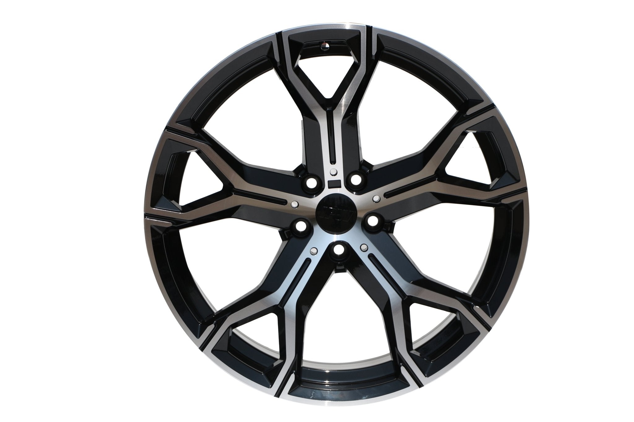 W702 D1538 Black Machined Face 22x9.5 ET37 5x120 CB74.1 - Gun Hill Tire House (WTW - WHOLESALE TIRES & WHEELS)