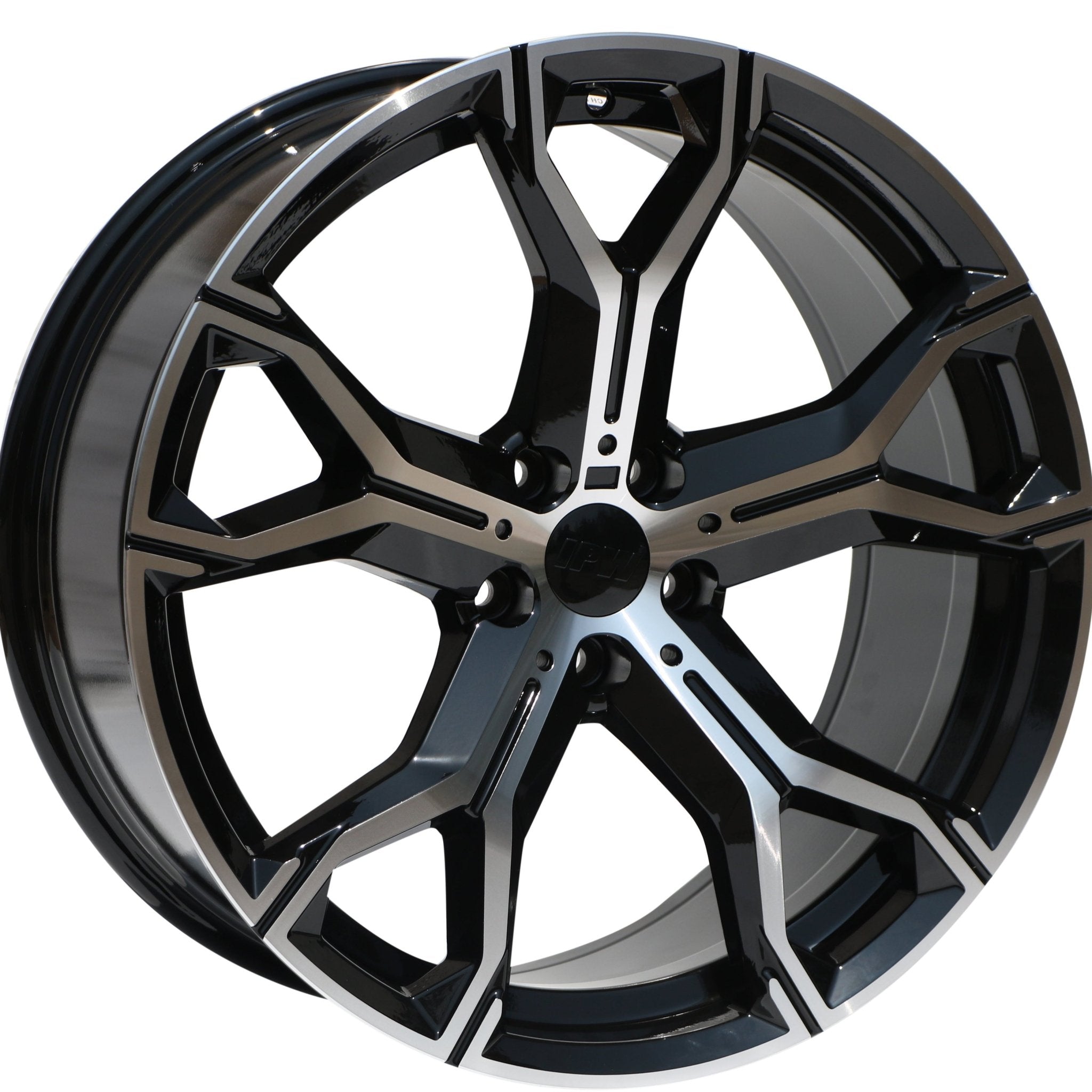 W702 D1538 Black Machined Face 22x10.5 ET40 5x120 CB74.1 - Gun Hill Tire House (WTW - WHOLESALE TIRES & WHEELS)