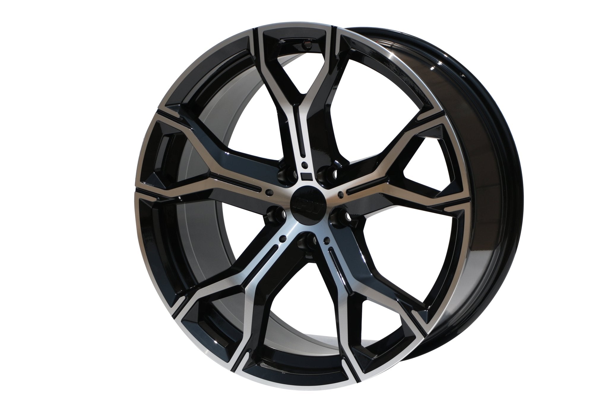 W702 D1538 Black Machined Face 22x10.5 ET40 5x120 CB74.1 - Gun Hill Tire House (WTW - WHOLESALE TIRES & WHEELS)