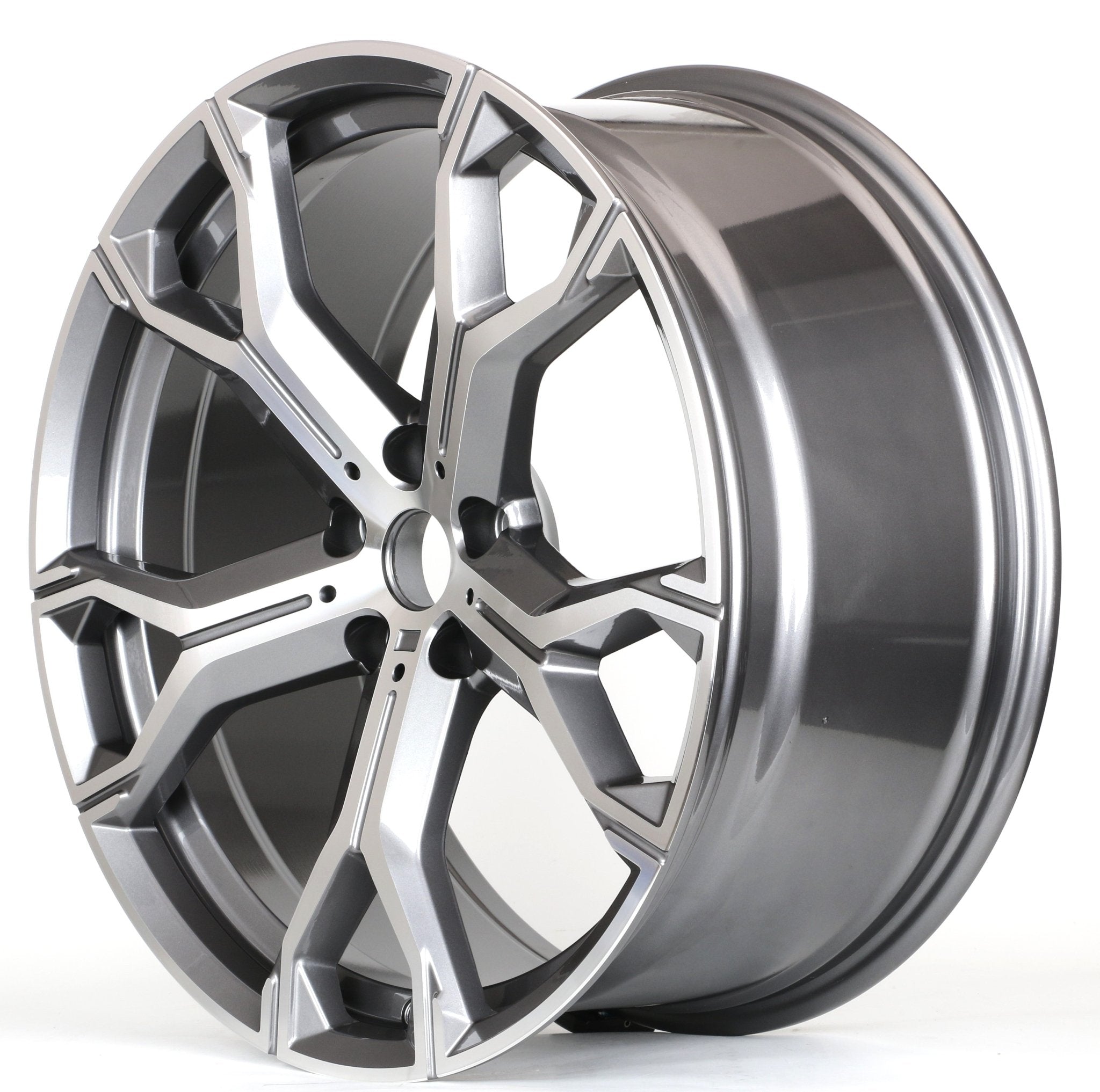 W702 D1538 Gunmetal Machined Face 20x9.0 ET37 5x120 CB74.1 Cap C1172 - Gun Hill Tire House (WTW - WHOLESALE TIRES & WHEELS)