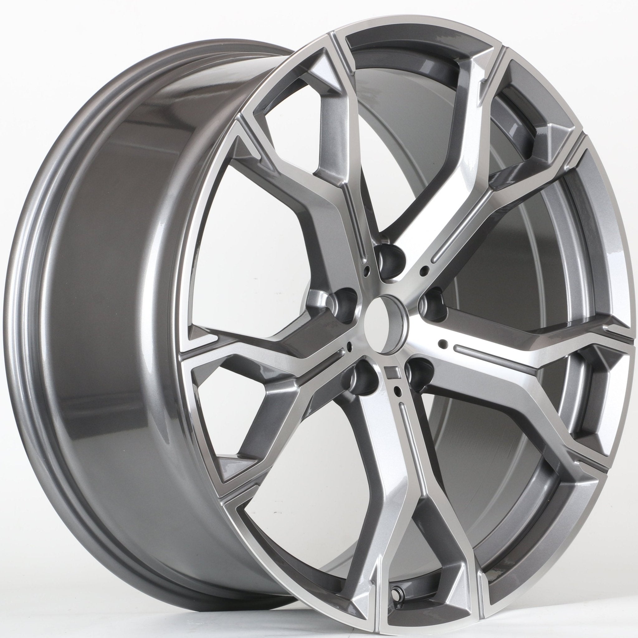 W702 D1538 Gunmetal Machined Face 20x9.0 ET37 5x120 CB74.1 Cap C1172 - Gun Hill Tire House (WTW - WHOLESALE TIRES & WHEELS)