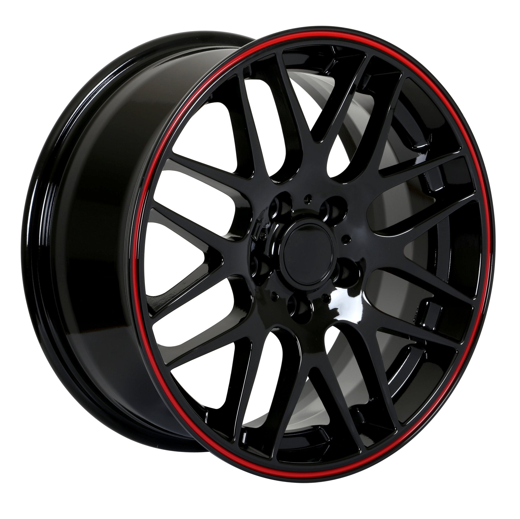 W703 - Black Red Lip 19*9.5 ET35 5*120 CB72.6 - Gun Hill Tire House (WTW - WHOLESALE TIRES & WHEELS)