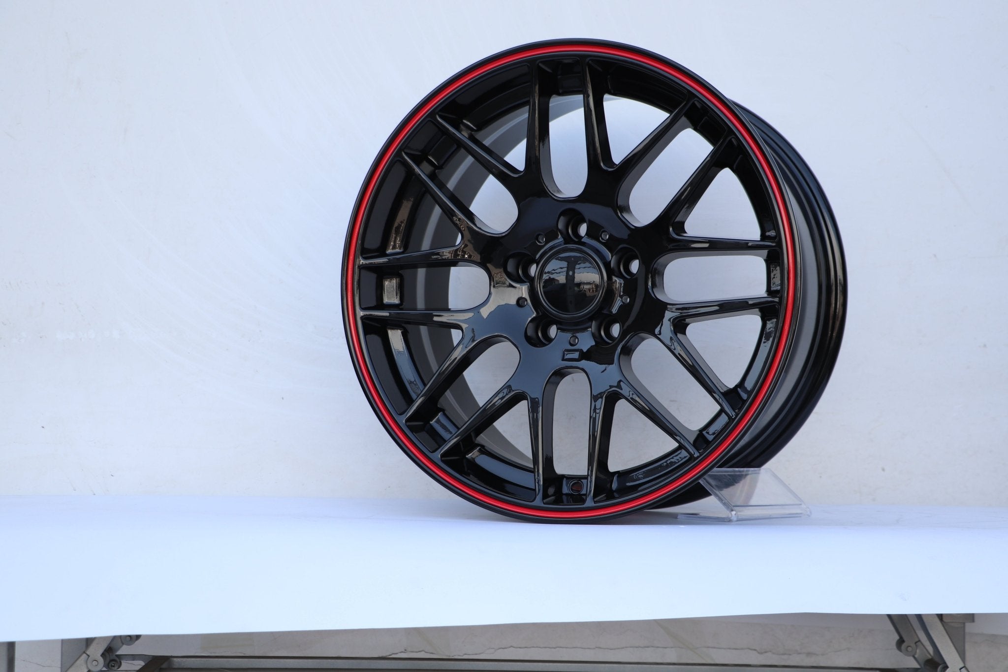 W703 - Black Red Lip 19*9.5 ET35 5*120 CB72.6 - Gun Hill Tire House (WTW - WHOLESALE TIRES & WHEELS)
