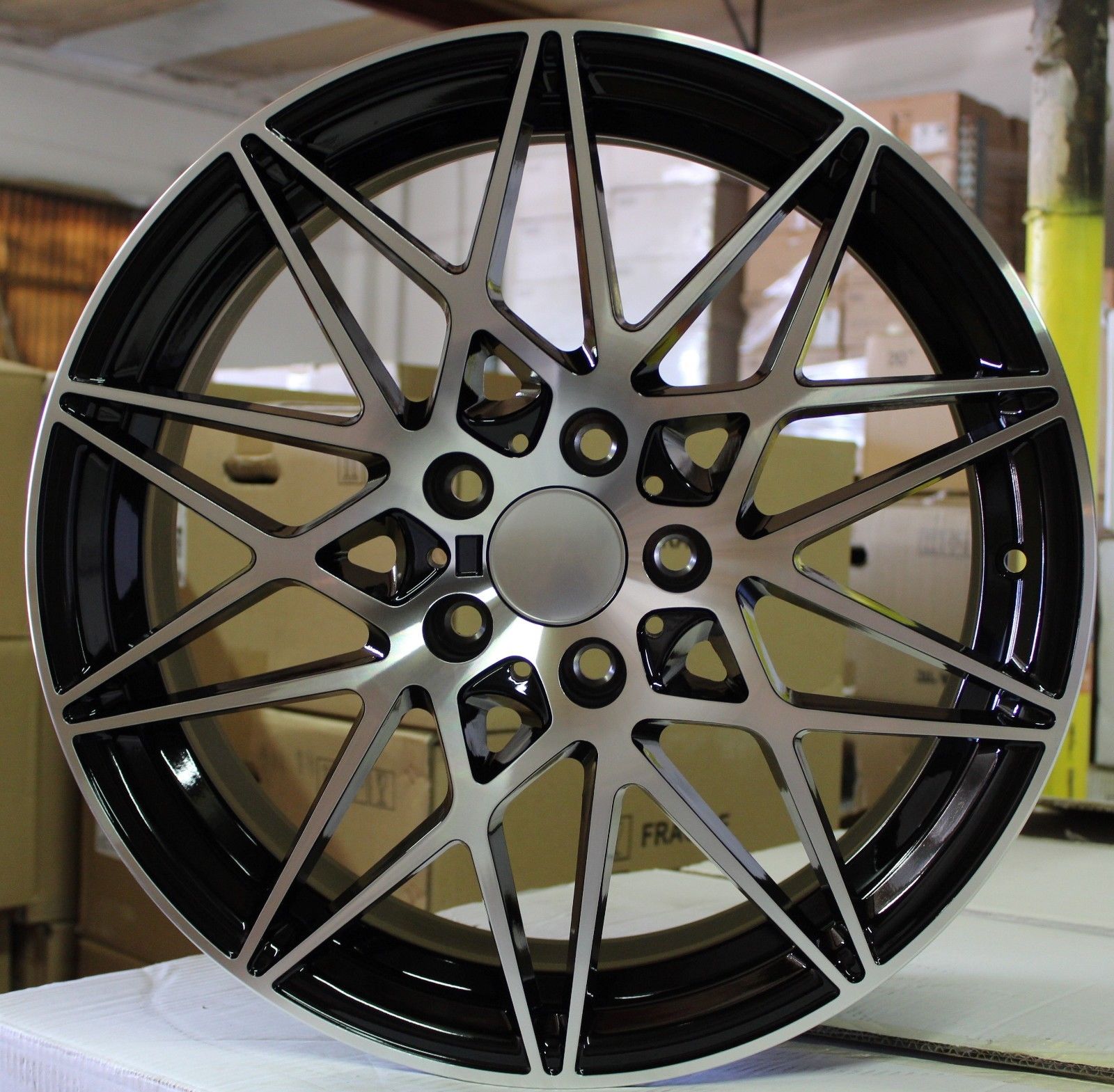 W709 D1147 Black Machined Face 19x9.5 ET34 5x120 CB72.6 - Gun Hill Tire House (WTW - WHOLESALE TIRES & WHEELS)