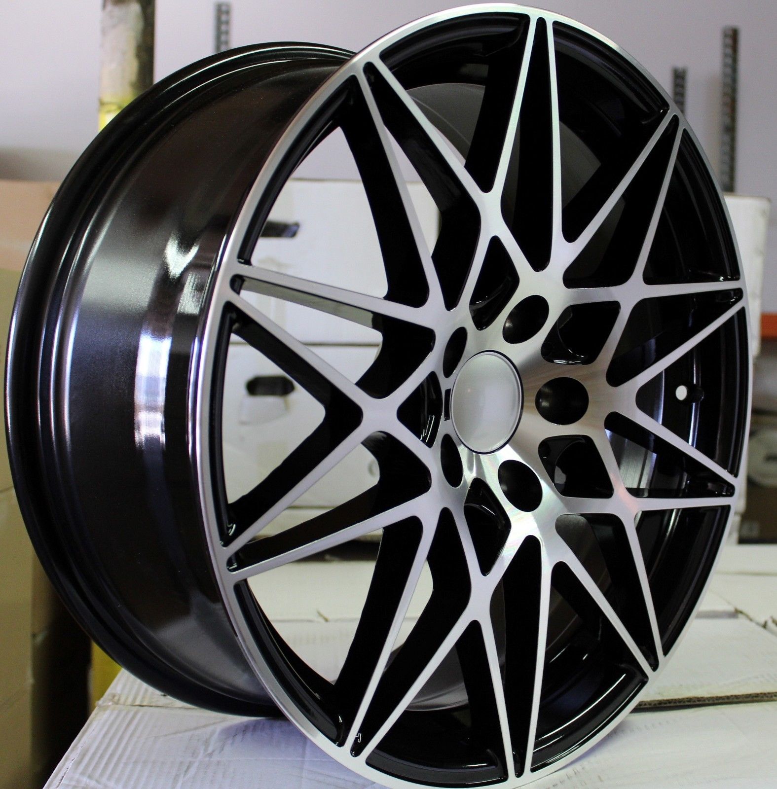 W709 D1147 Black Machined Face 19x9.5 ET34 5x120 CB72.6 - Gun Hill Tire House (WTW - WHOLESALE TIRES & WHEELS)