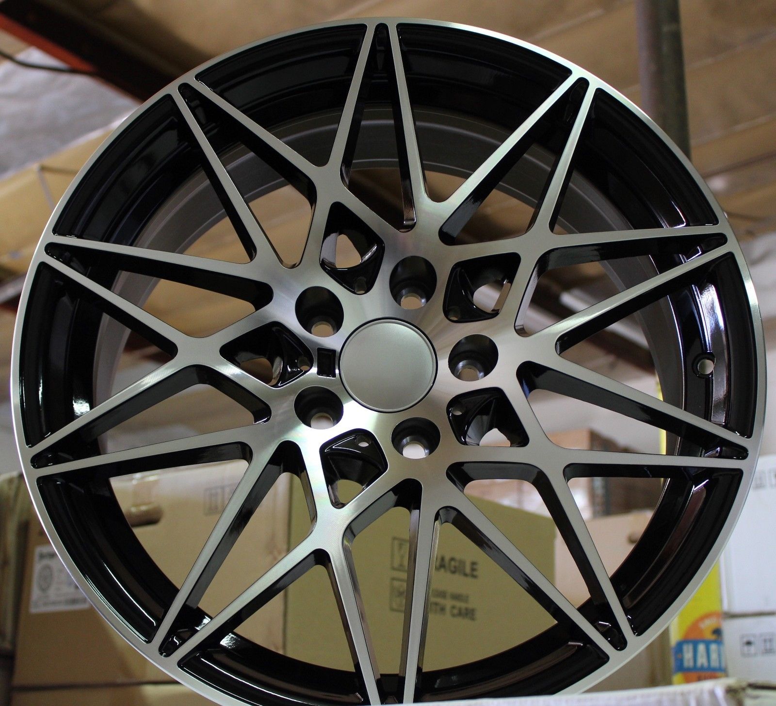W709 D1147 Black Machined Face 19x9.5 ET34 5x120 CB72.6 - Gun Hill Tire House (WTW - WHOLESALE TIRES & WHEELS)