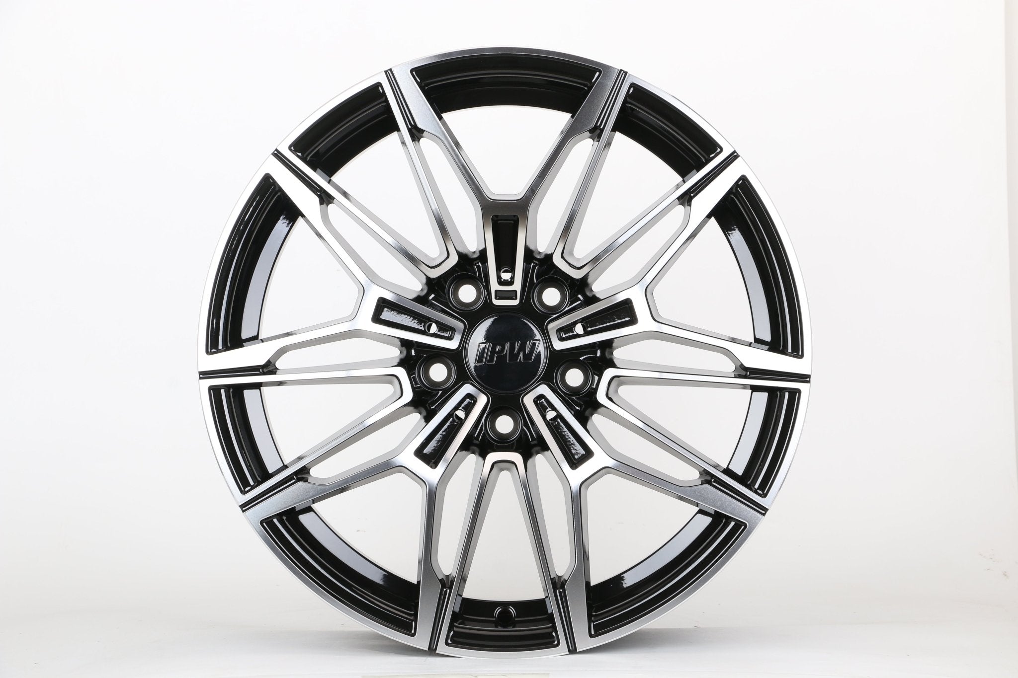 W714 D1677 Black Machined Face 19x9.0 ET35 5x120 CB72.56 - Gun Hill Tire House (WTW - WHOLESALE TIRES & WHEELS)